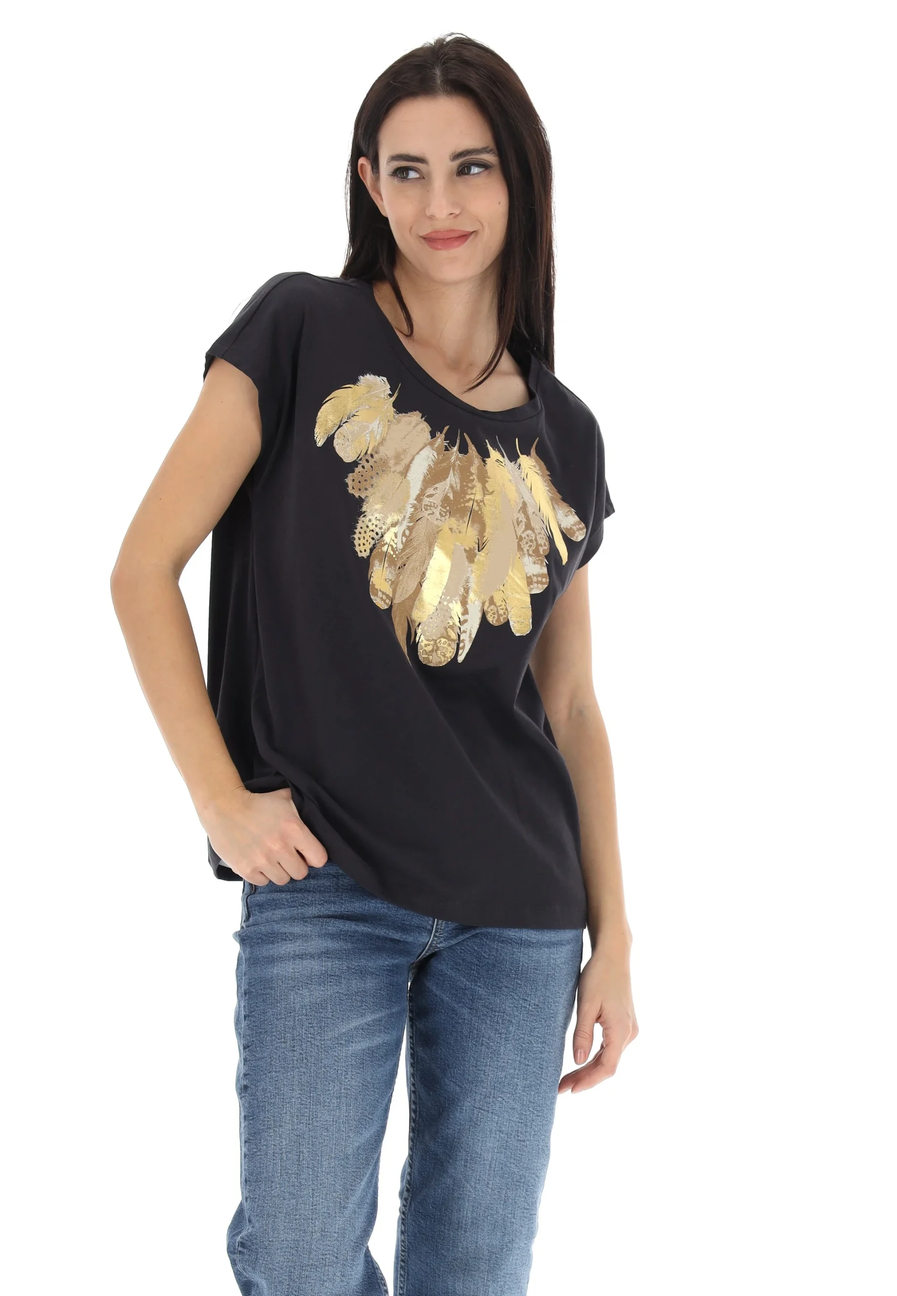 T-shirt Vero Moda con stampa piume frontale