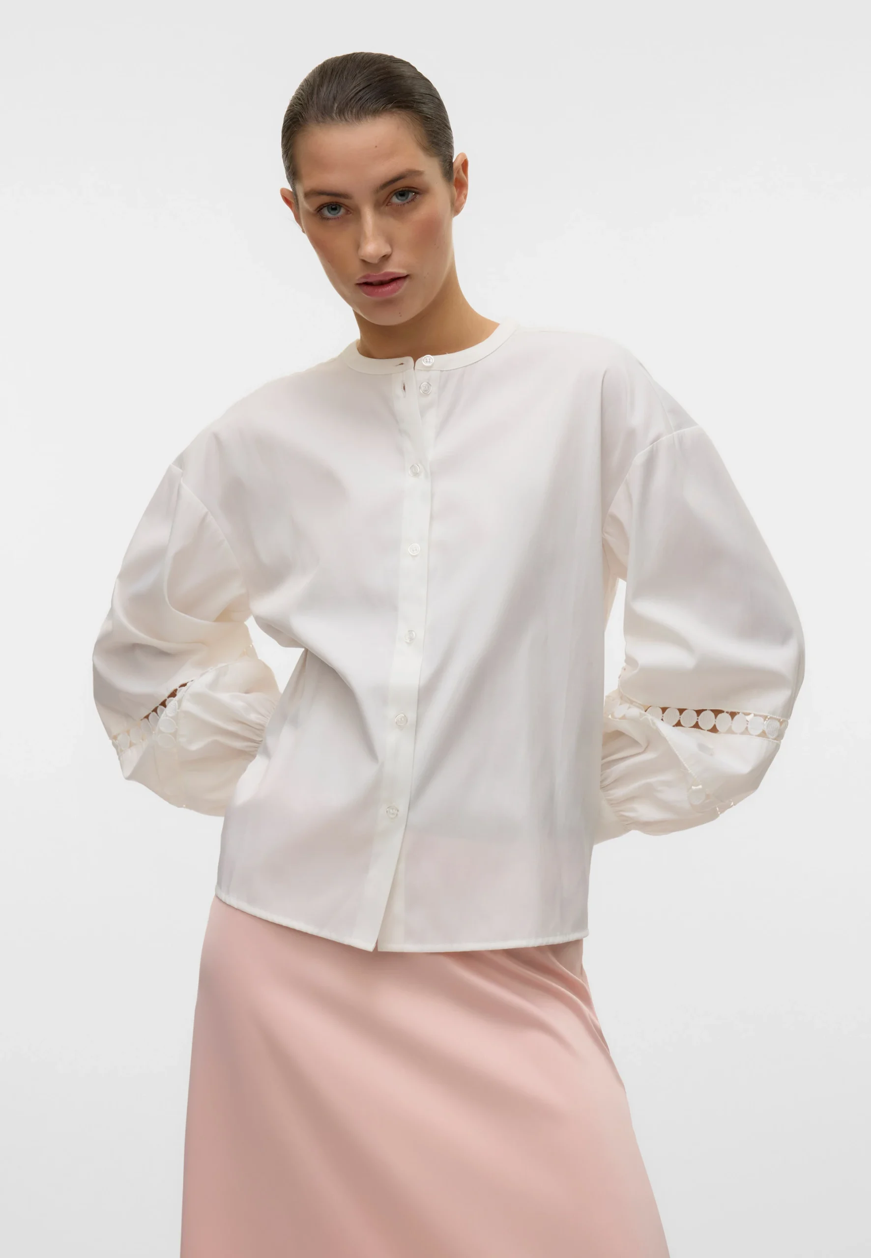 Camicetta ballon gessata con inserto maniche Vero Moda art.10325241