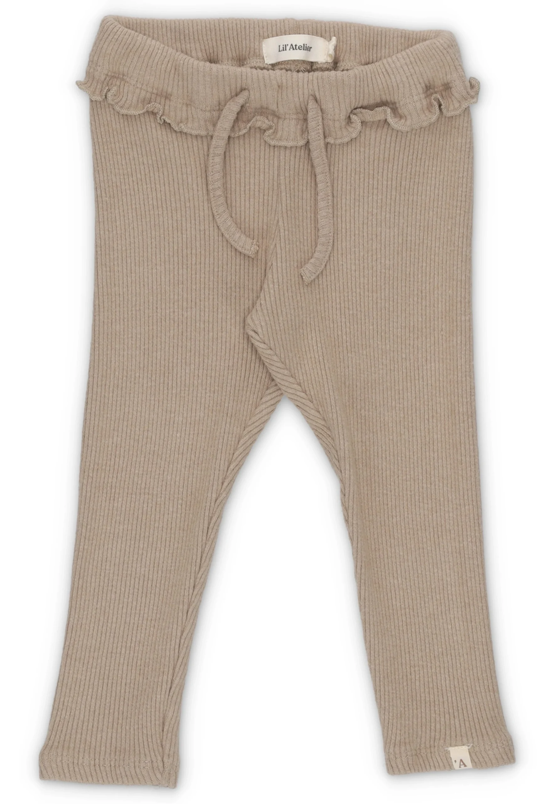 Pantalone morbido Lil'Atelier a costine con rouches baby