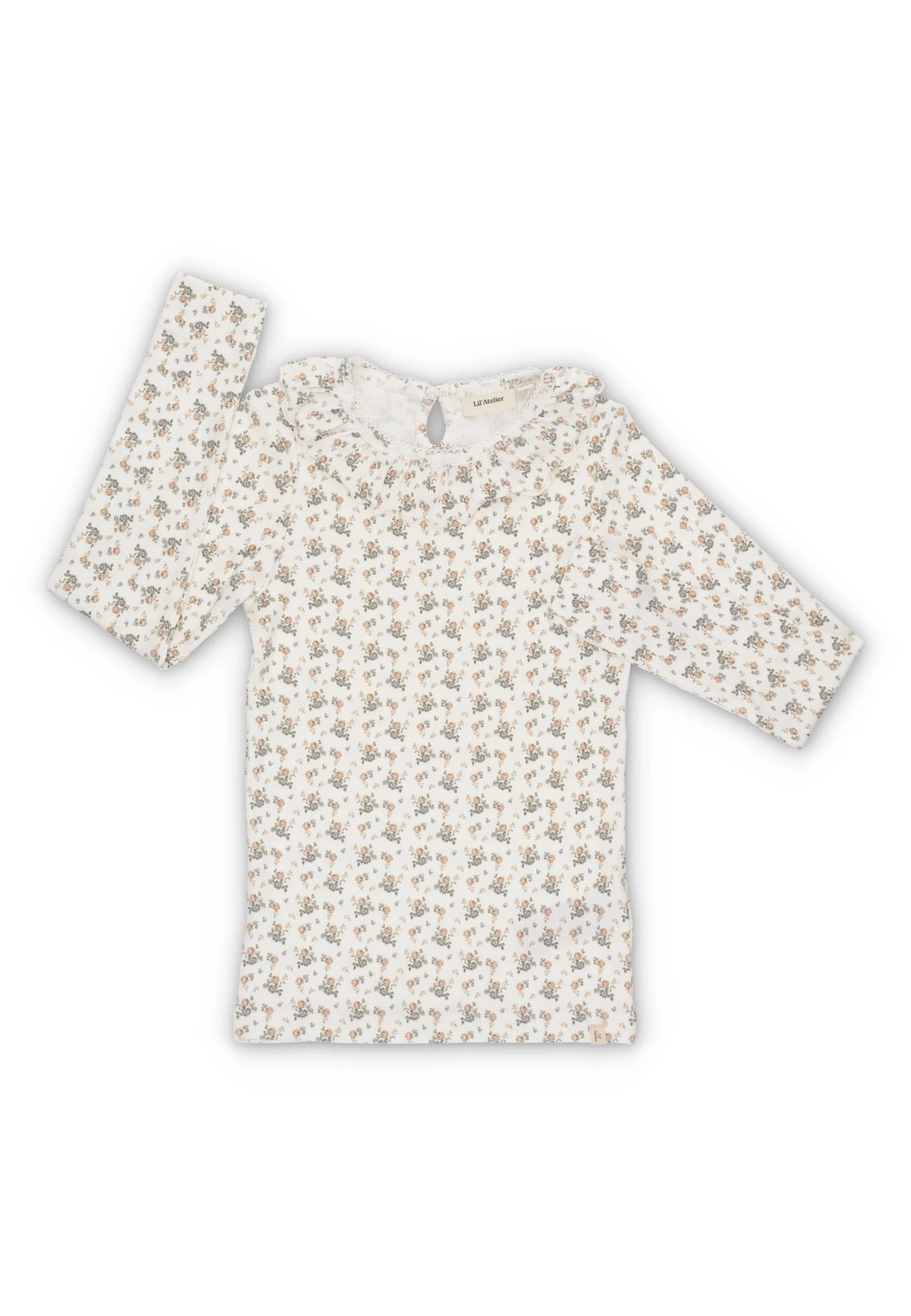 Maglia bambina Lil'Atelier a costine con fiori art.13231621