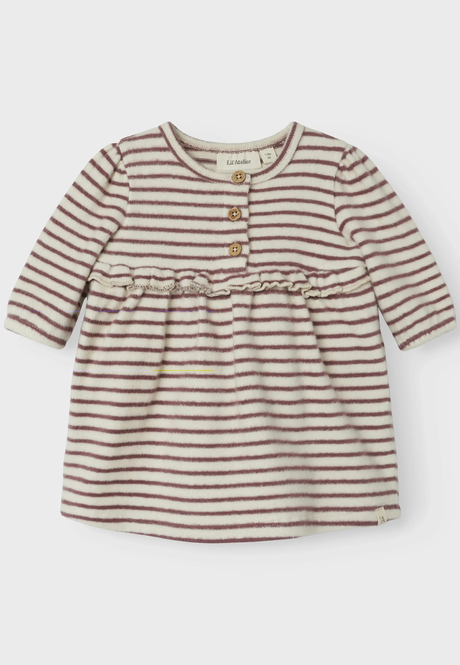 Vestito in caldo cotone biologico a righe Lil' Atelier baby