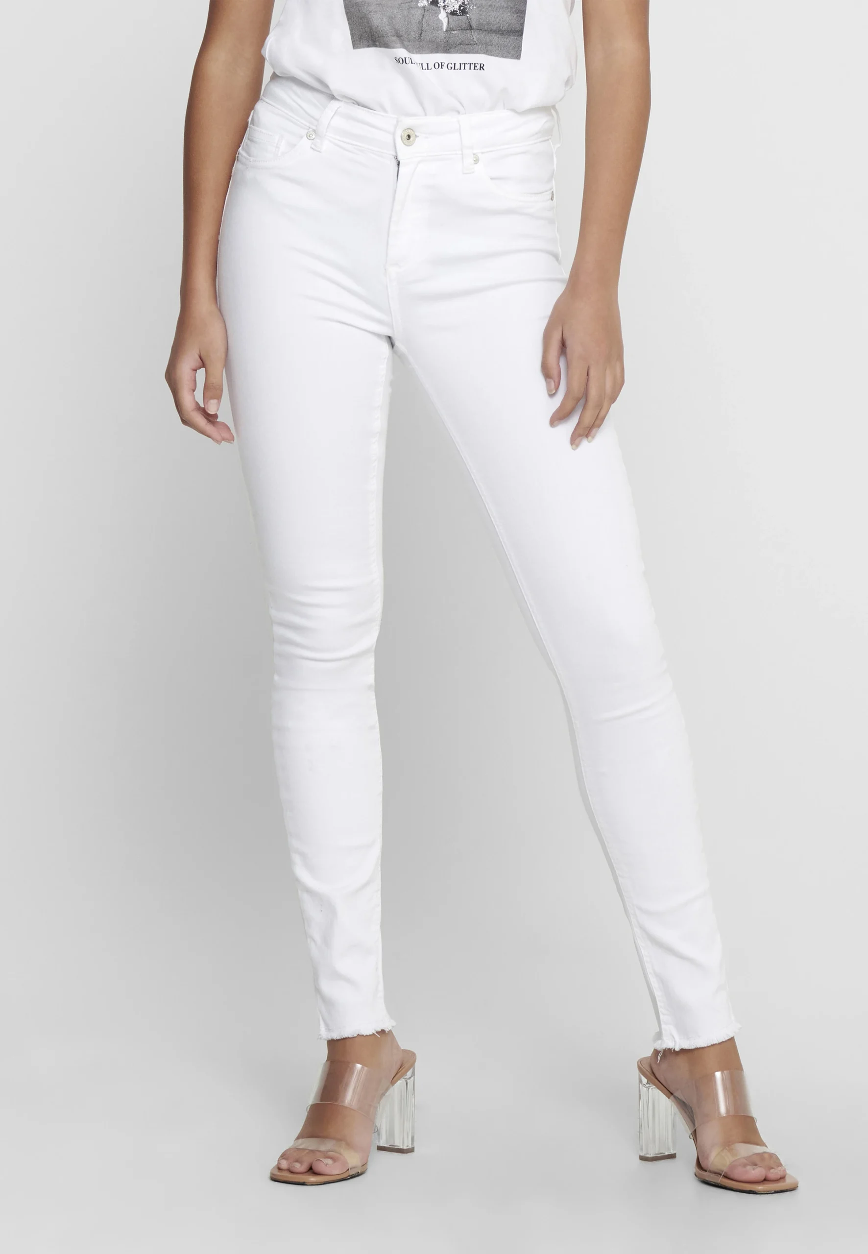 Jeans Only in misto cotone con fondo sfrangiato mod. Blush