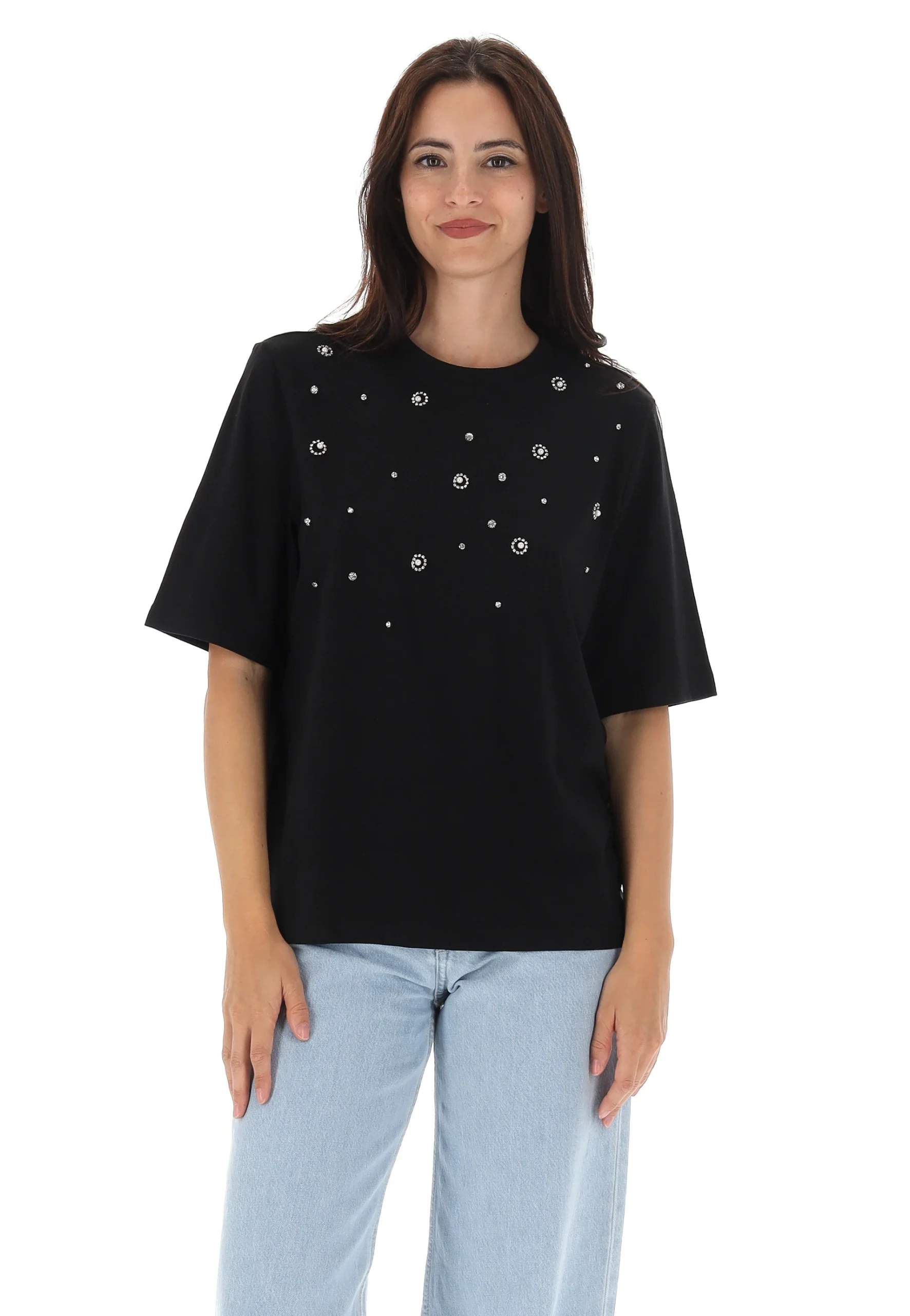 T-shirt donna Only con strass maniche art.15324847