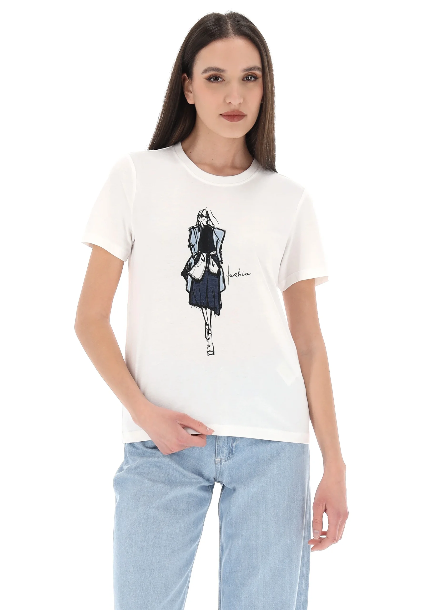 T-shirt donna Only con ricamo frontale art.15329752