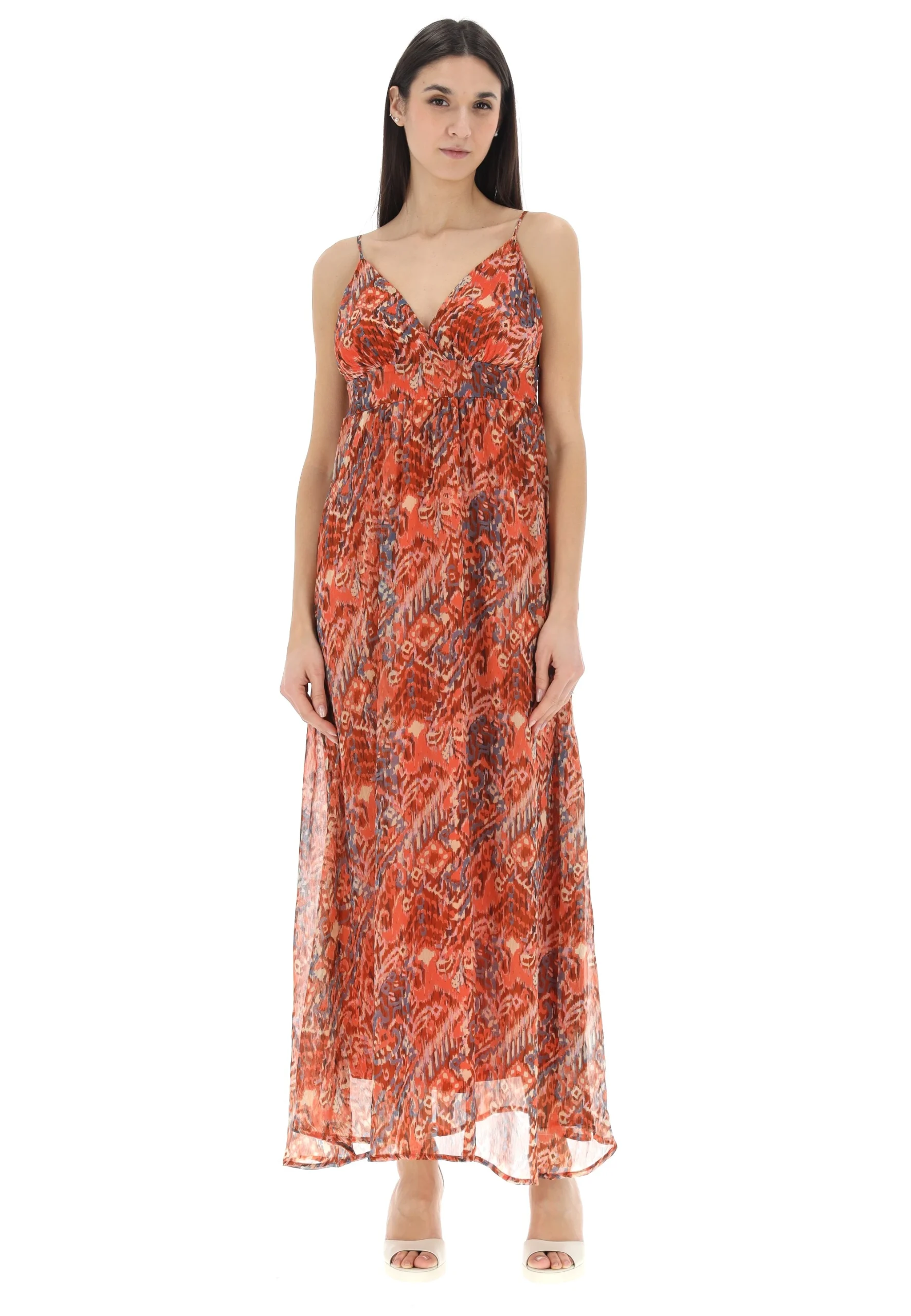 Abito lungo in fantasia astratta con spalline sottili Only