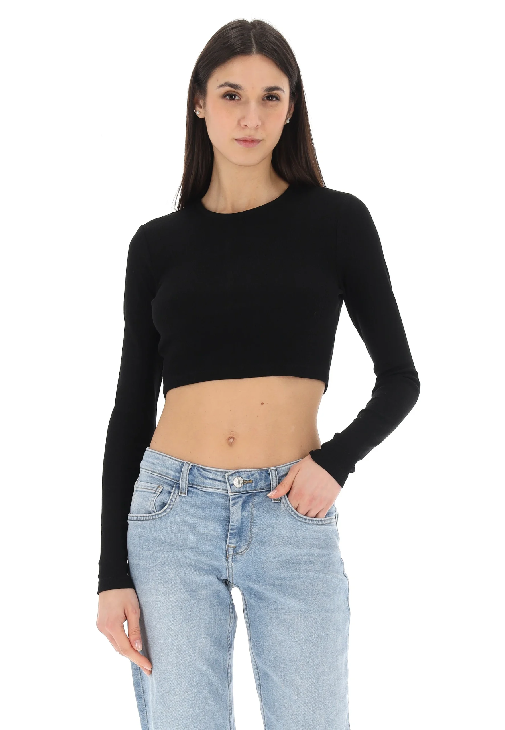 Top a costine con cuoricini sul retro Only