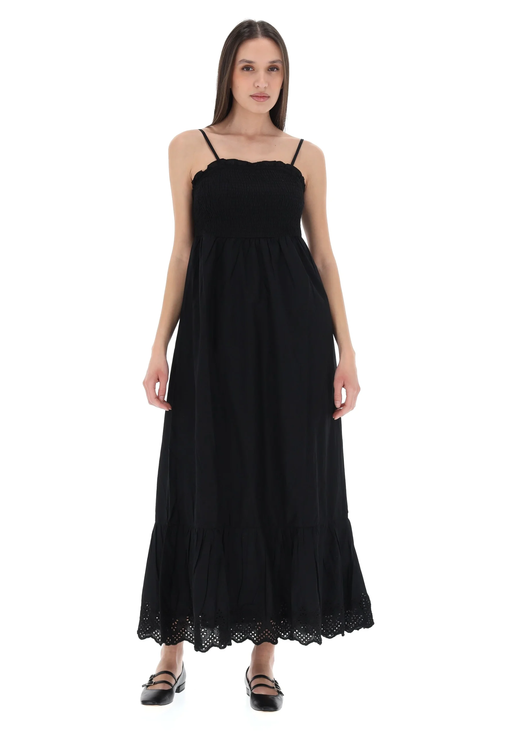 Abito con corpetto arricciato e fondo sangallo Only art.15343773