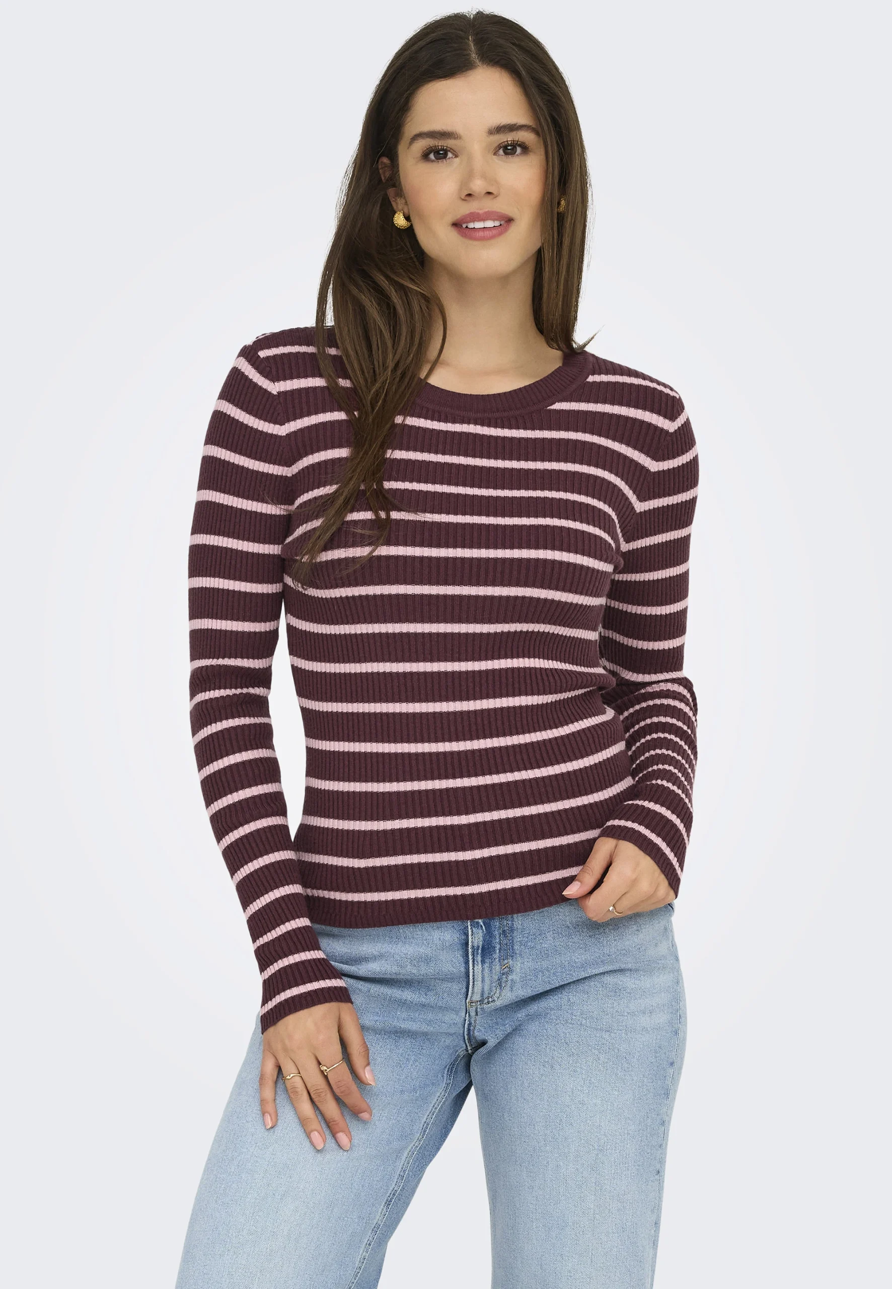 Pullover donna Only in misto viscosa a costine art.15344579