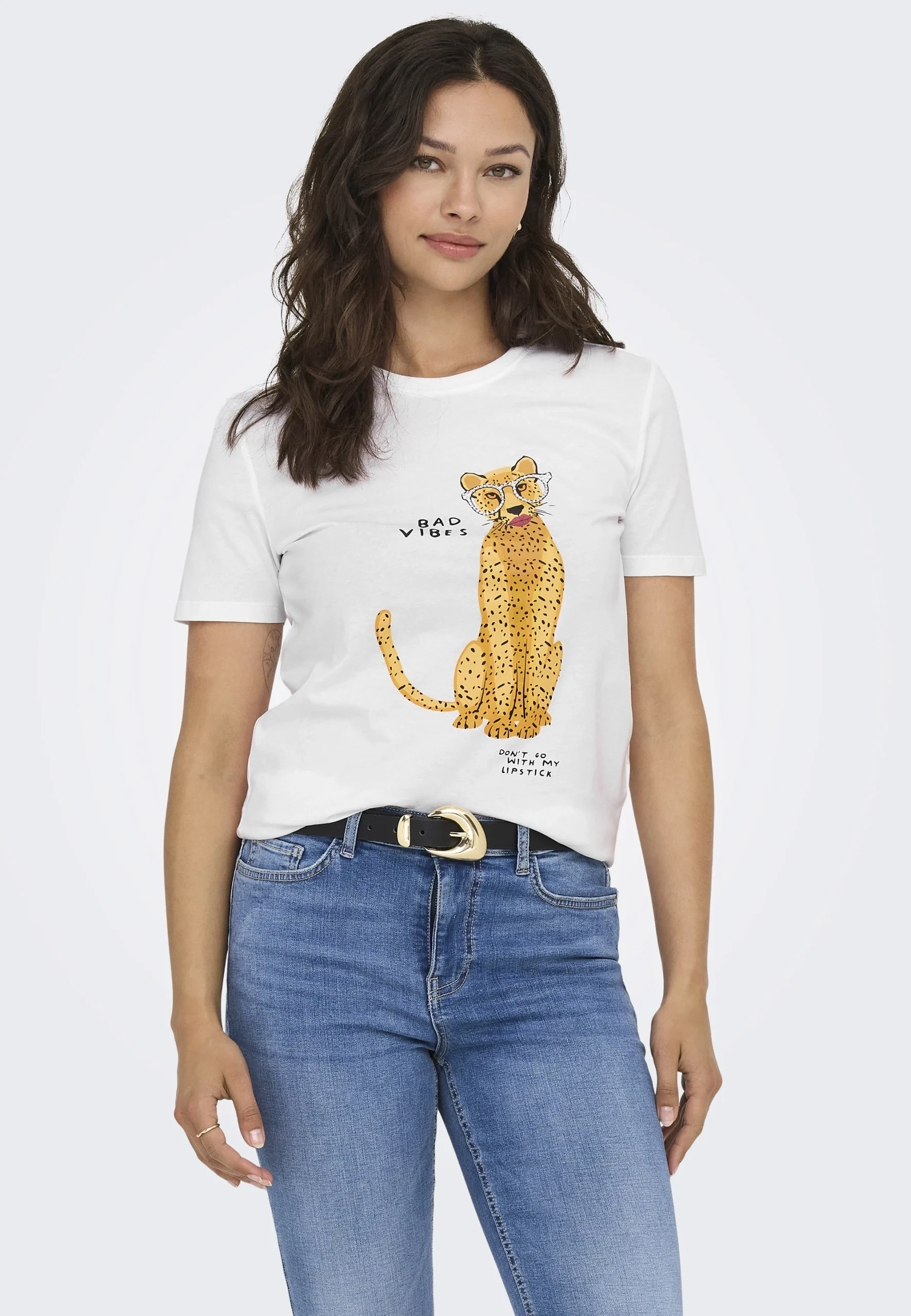 T-shirt Only stampa animali frontale donna