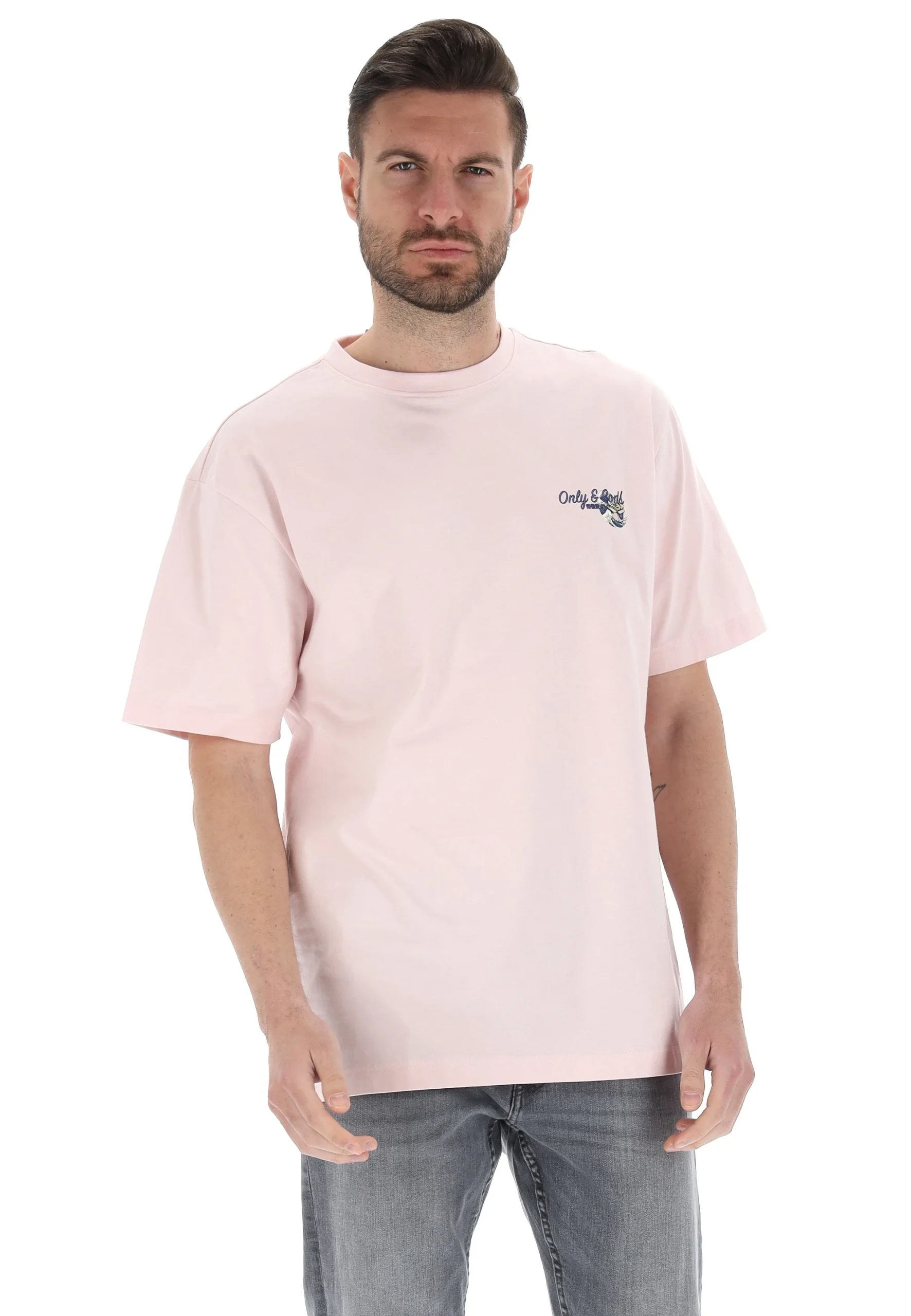 T-shirt Only&Sons con maxi stampa sul retro relaxed fit