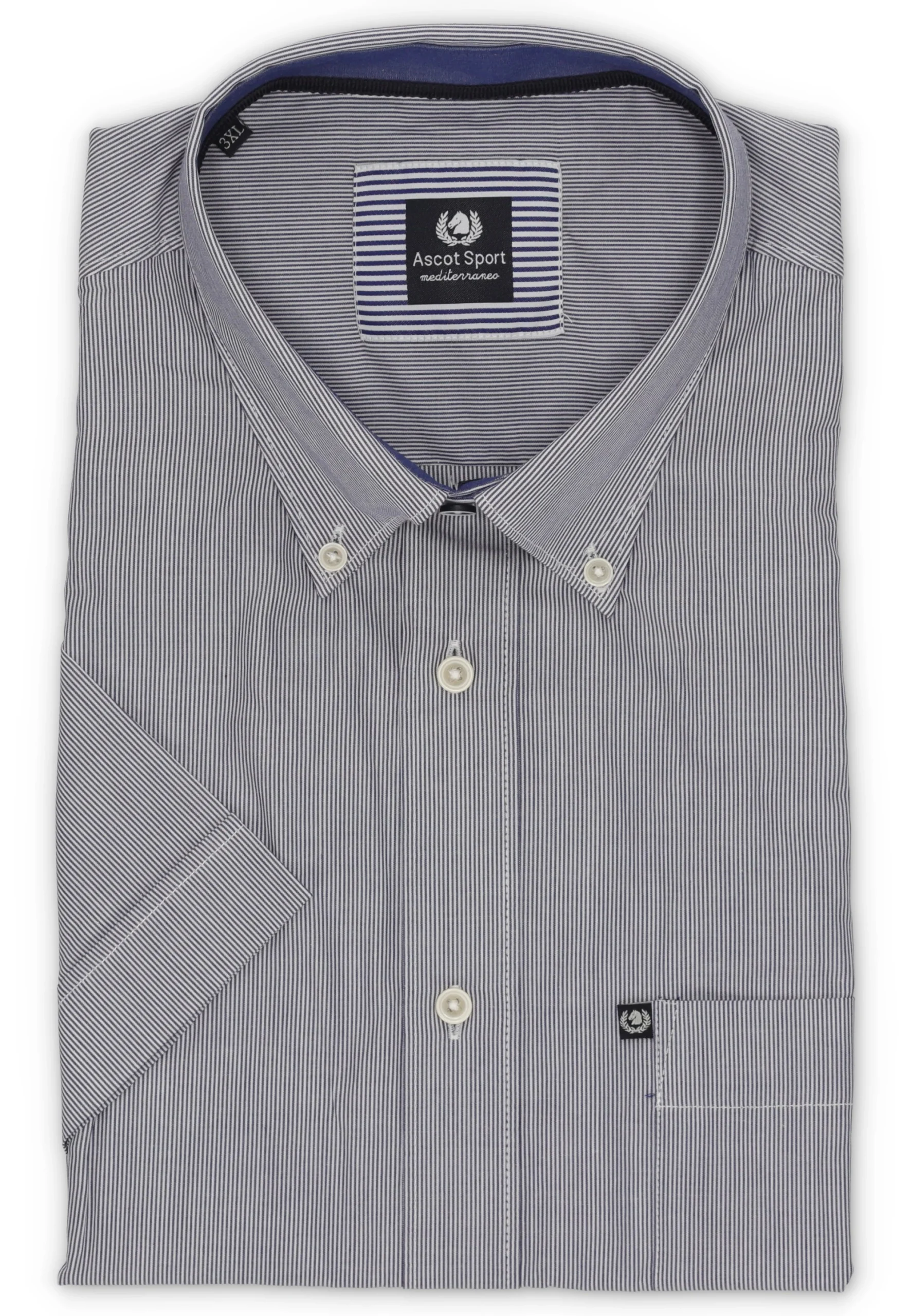 Camicia a righe Ascot Sport over in cotone maniche corte