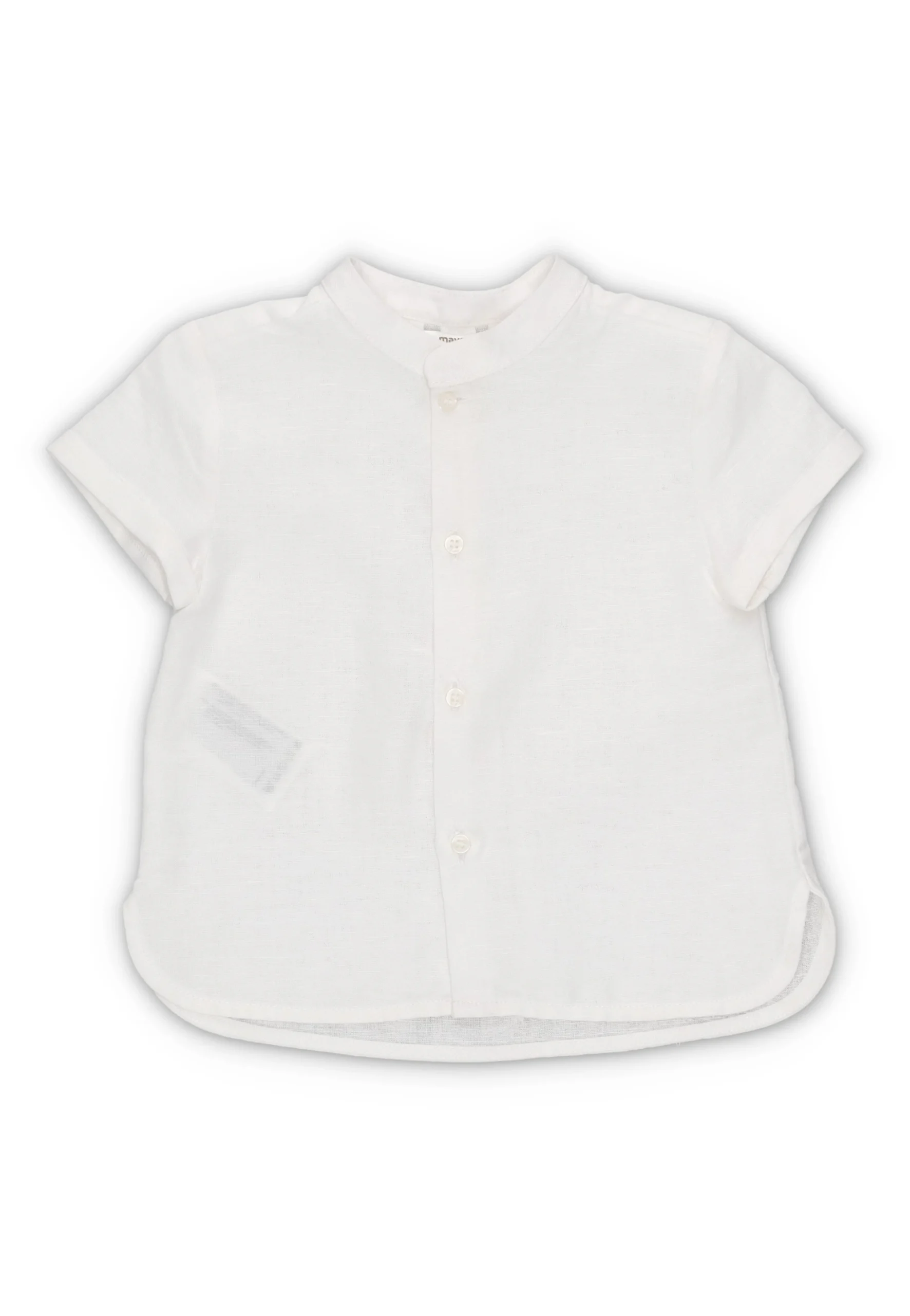 Camicia coreana manica corta in misto lino Mayoral