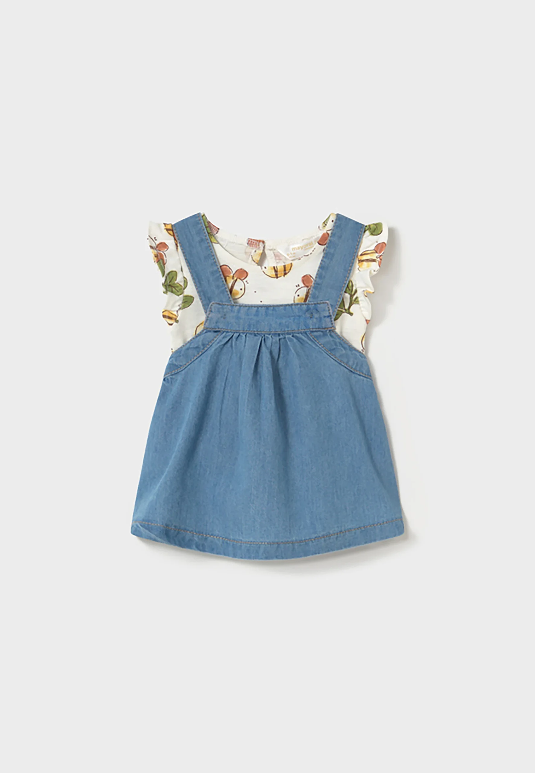 Vestitino salopette con t-shirt fantasia api Mayoral