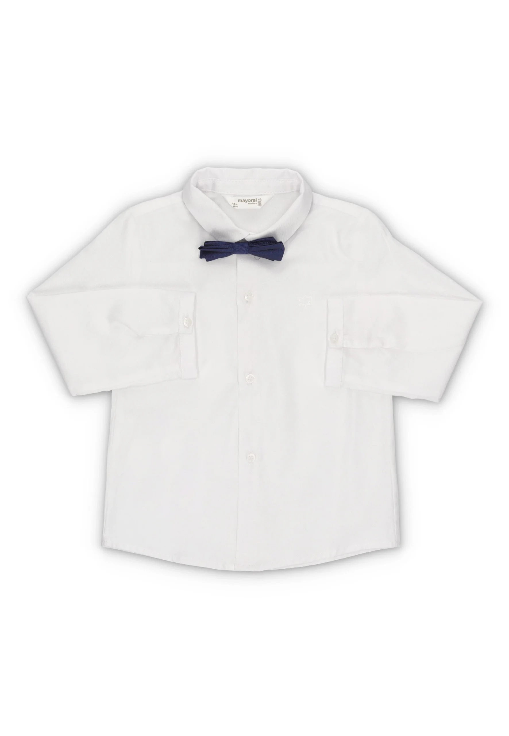 Camicia manica lunga con papillon Mayoral baby in cotone