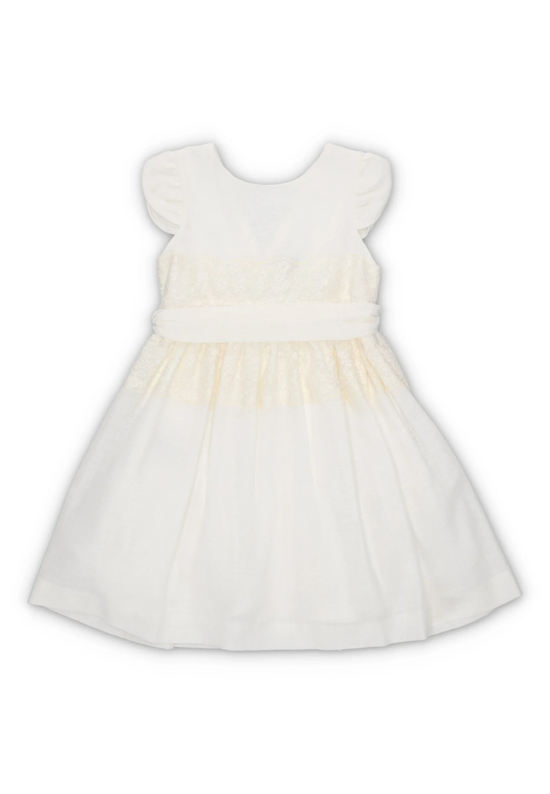 Abito Mayoral bimba effetto lino con pizzo art.3911