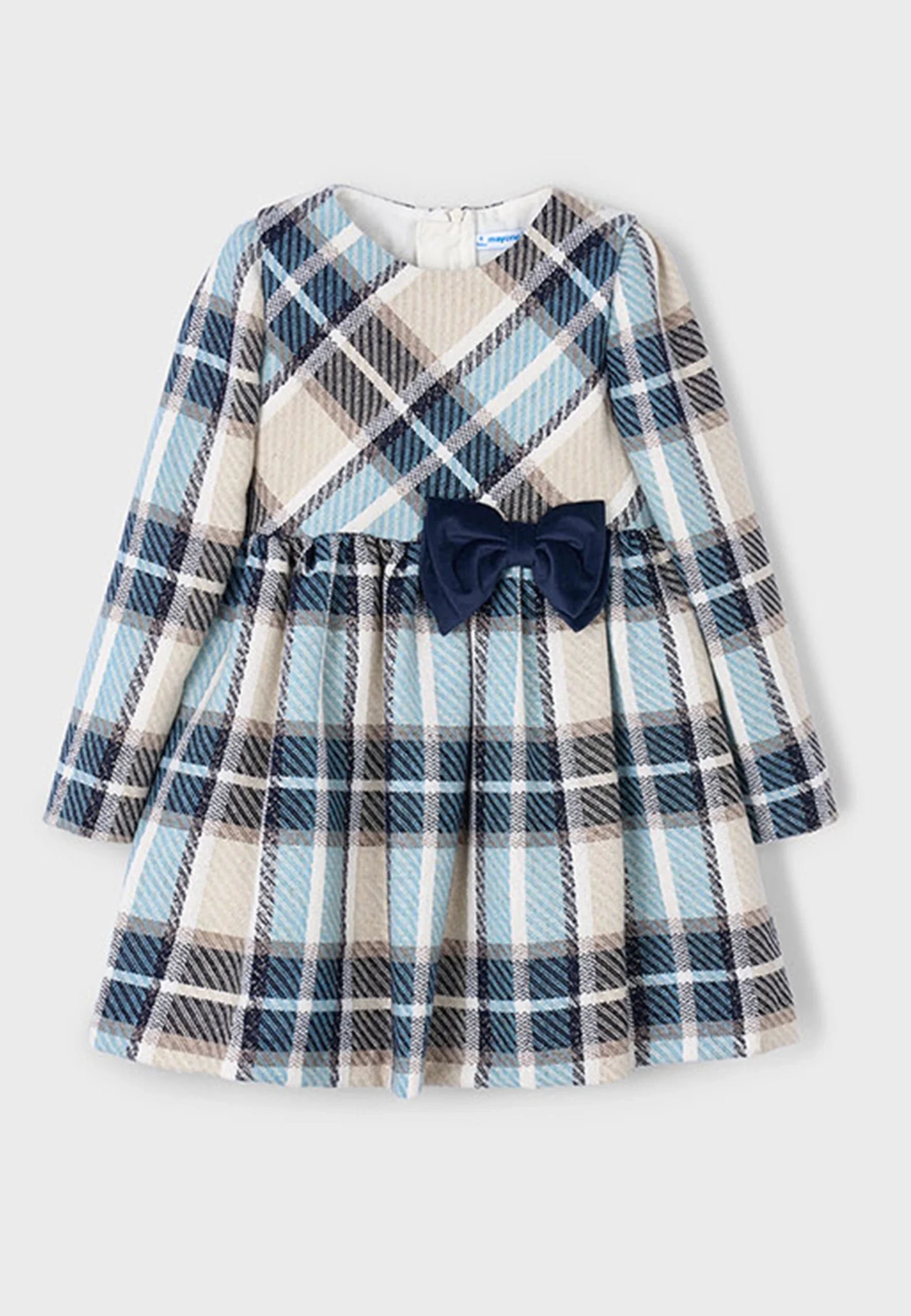 Vestito manica lunga a quadri Mayoral con fiocco art. 4924 25
