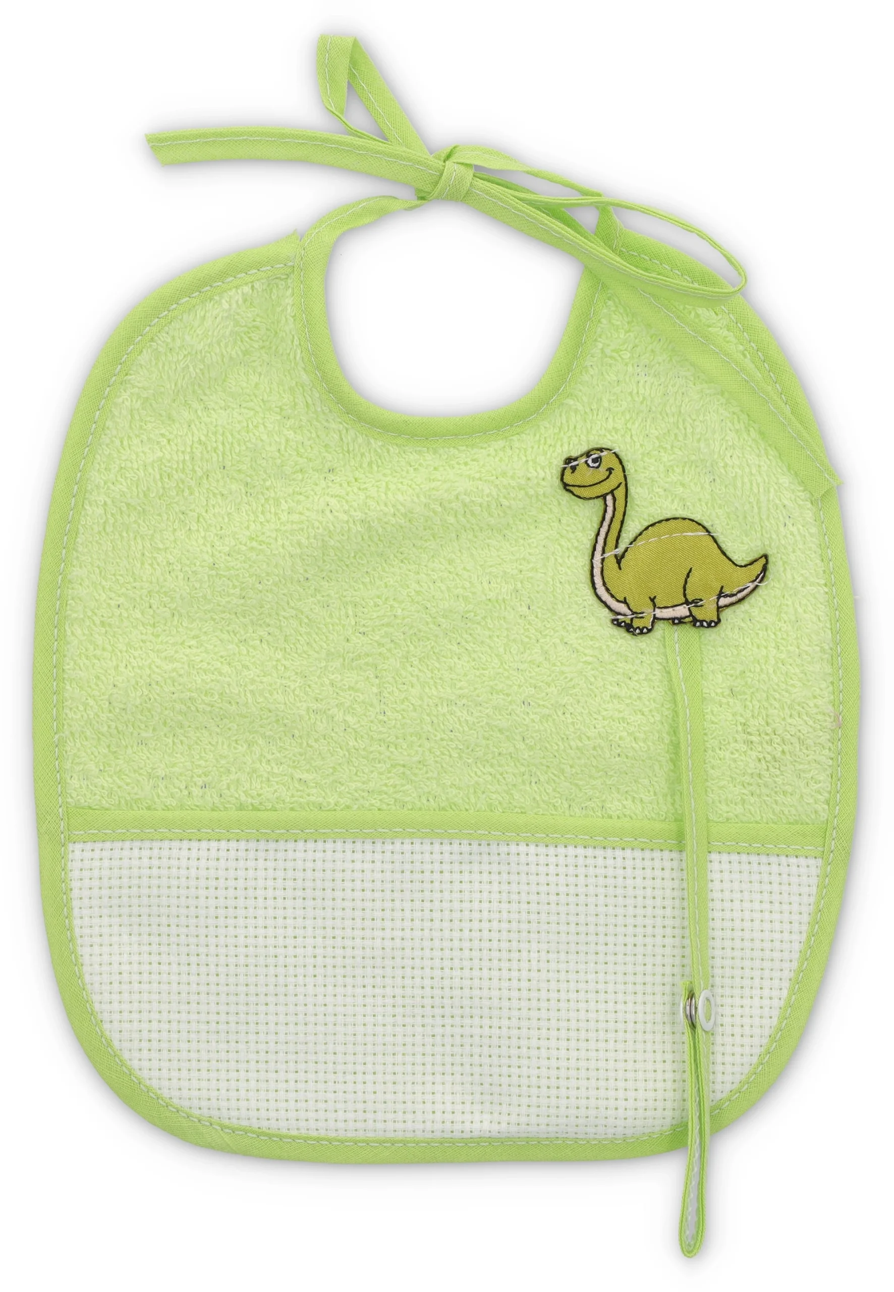 Bavetta in cotone con balza ricamo