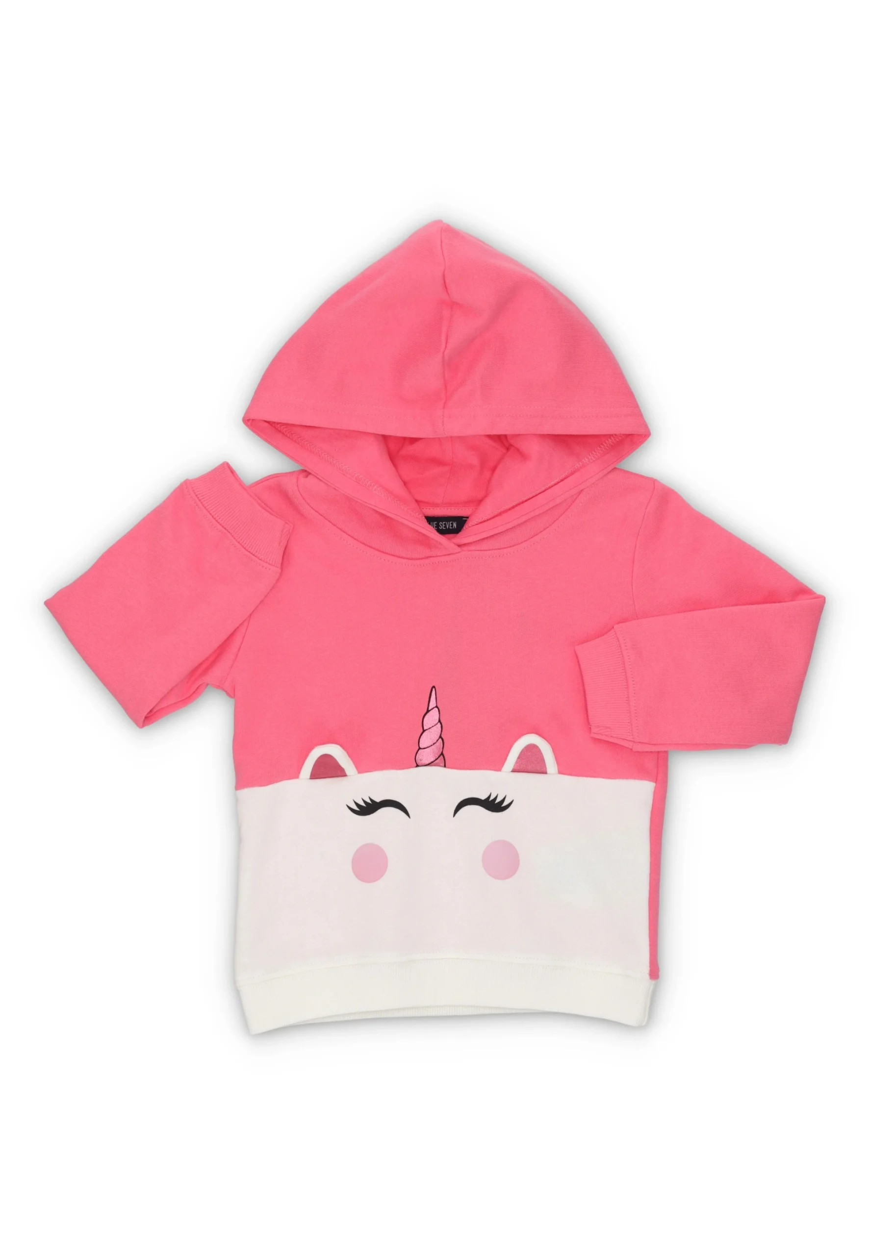 Felpa bicolor con cappuccio Blue Seven bambina