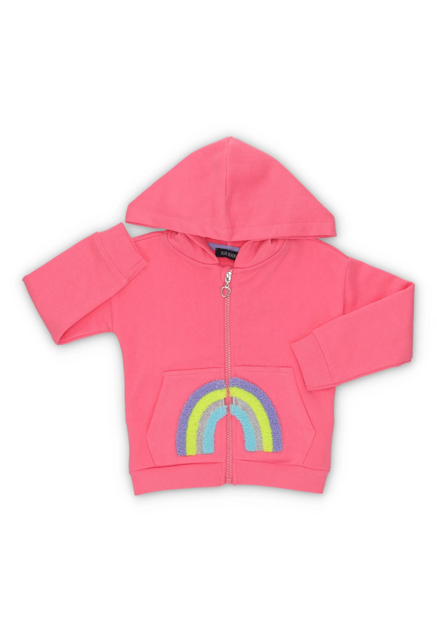 Felpa Blue Seven con ricamo arcobaleno ricciolino art.764701