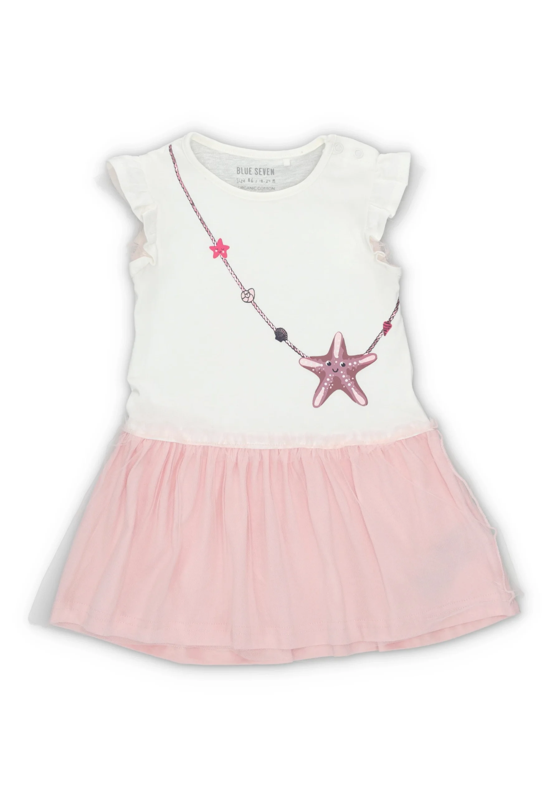 Abito con gonna in tulle stampa stella marina Blue Seven