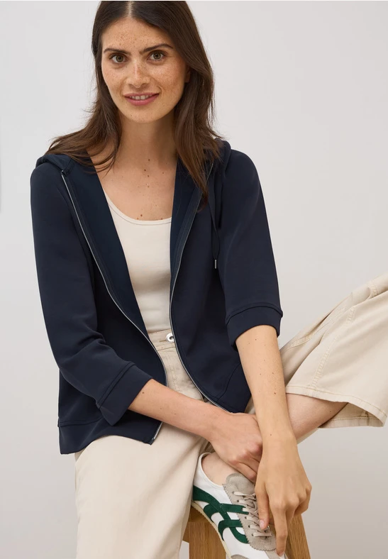 Felpa full zip con cappuccio Cecil donna art. 323699