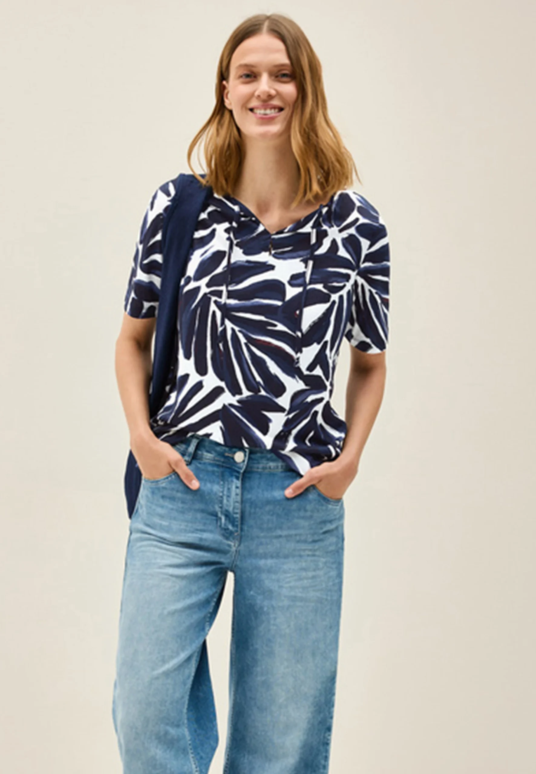 T-shirt con laccetto in fantasia Cecil donna