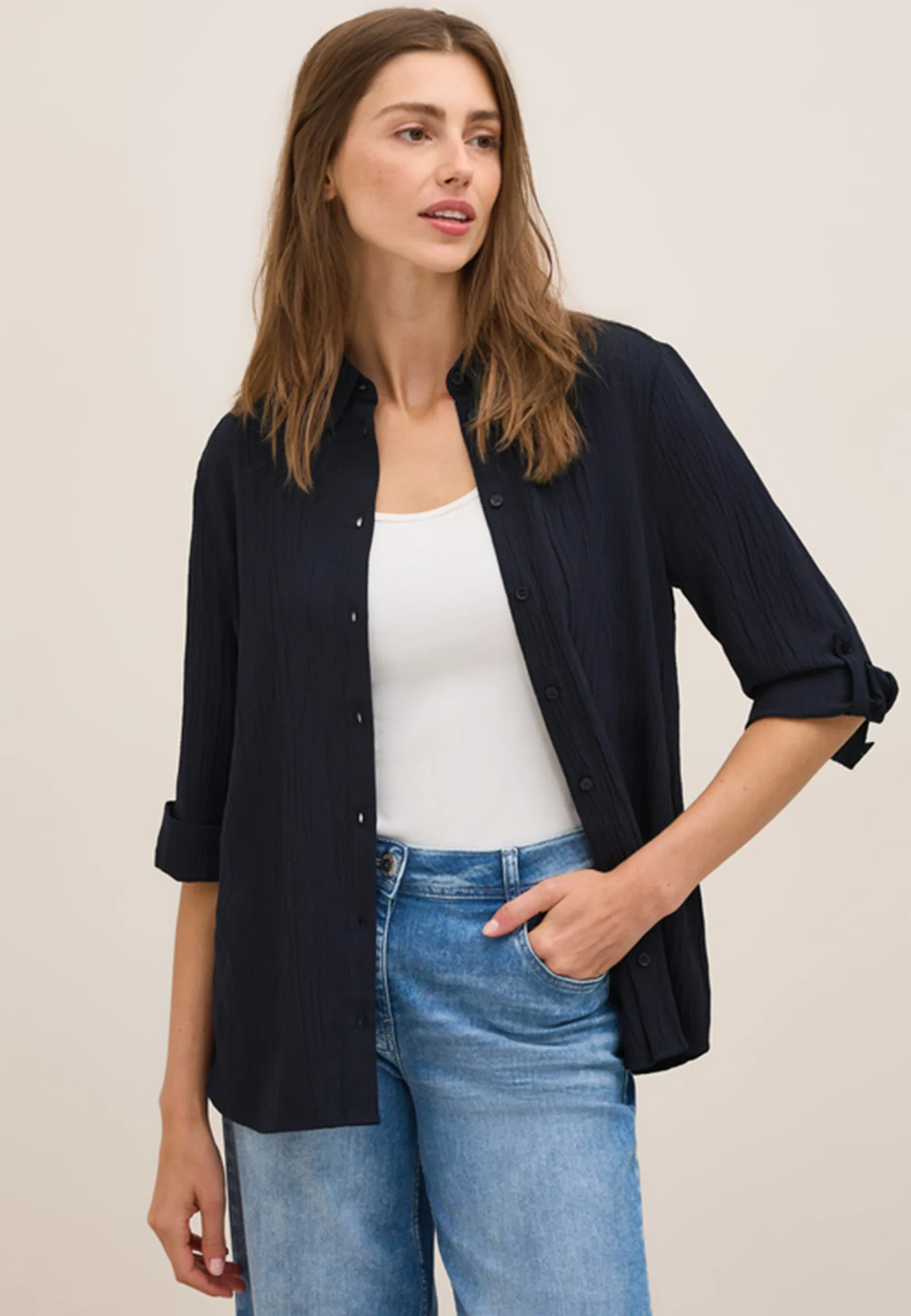 Camicia tessuto effetto goffrato Cecil donna