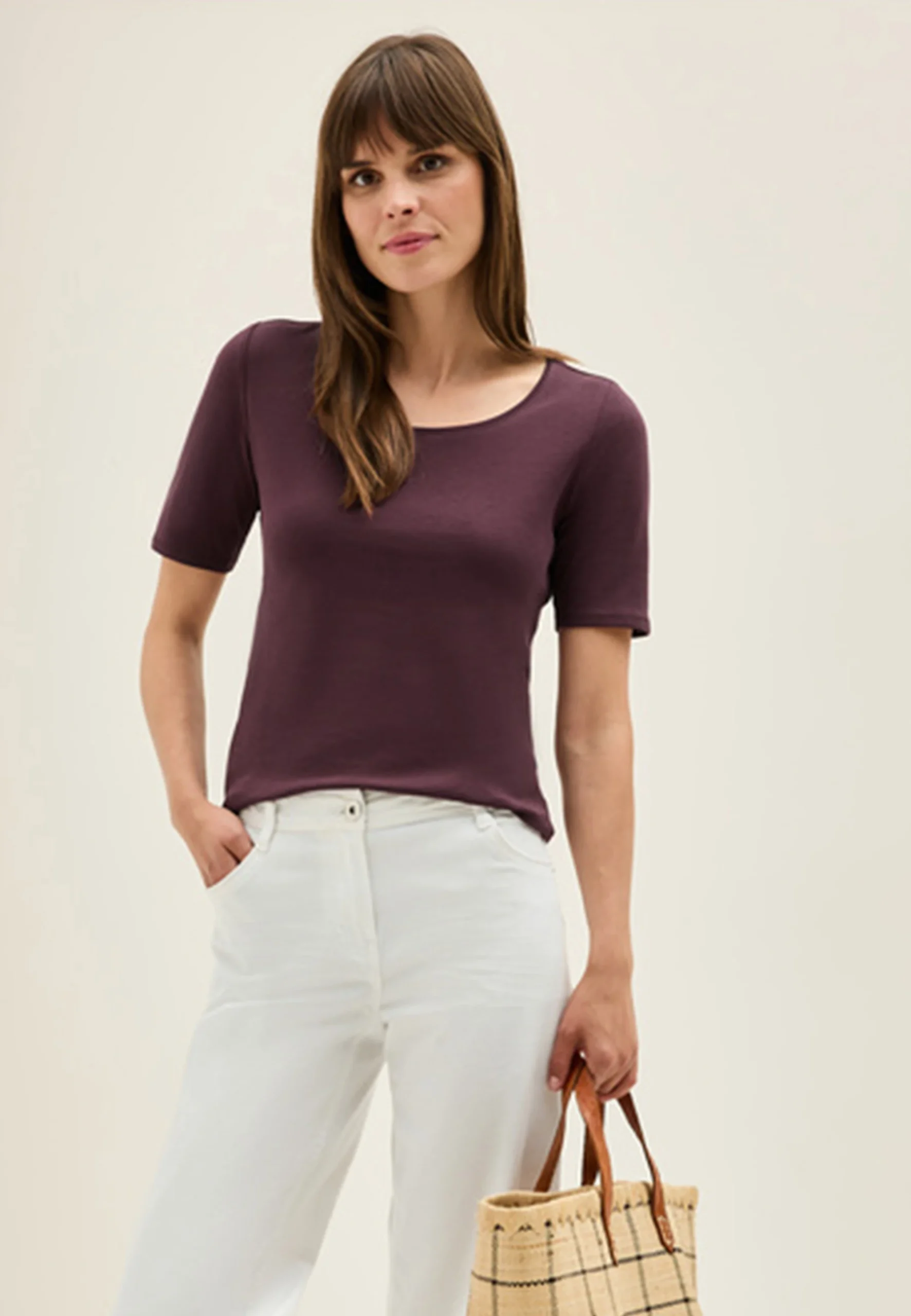 T-shirt girocollo basic in cotone Cecil donna