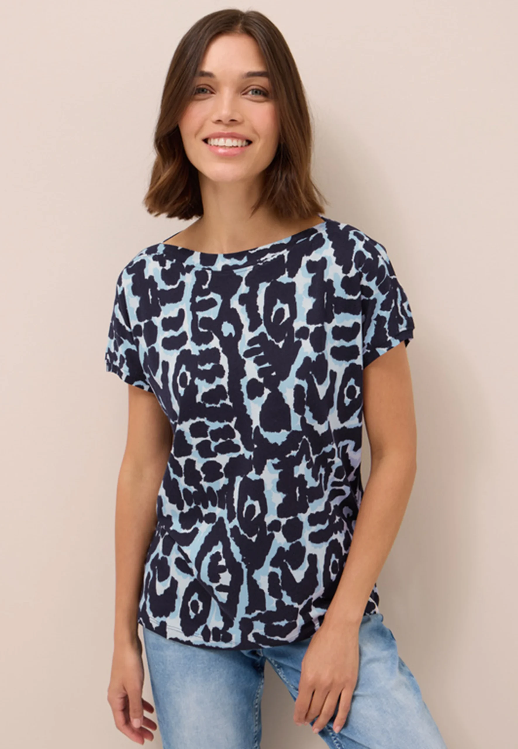 T-shirt maculata Cecil in misto cotone e modal art.323892