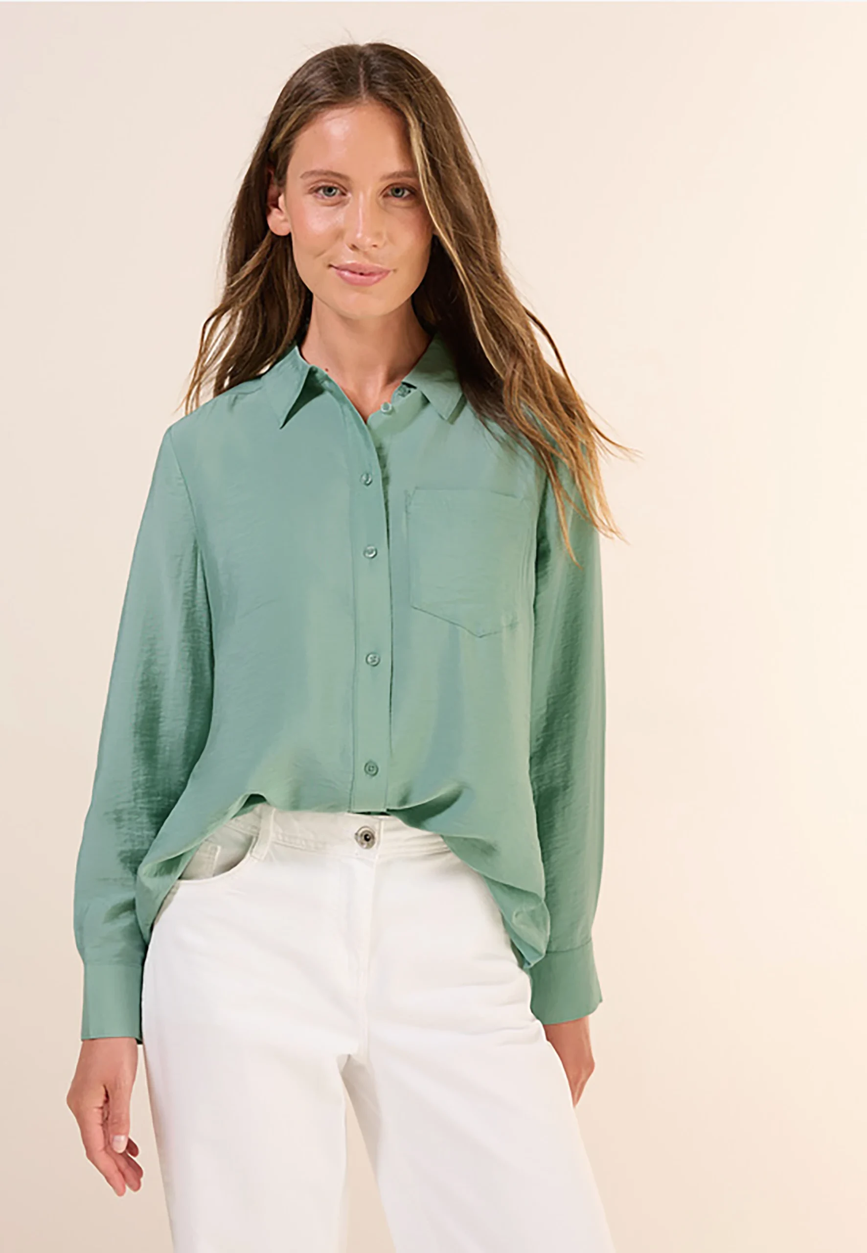 Camicia over in viscosa Cecil art.345661 con taschino