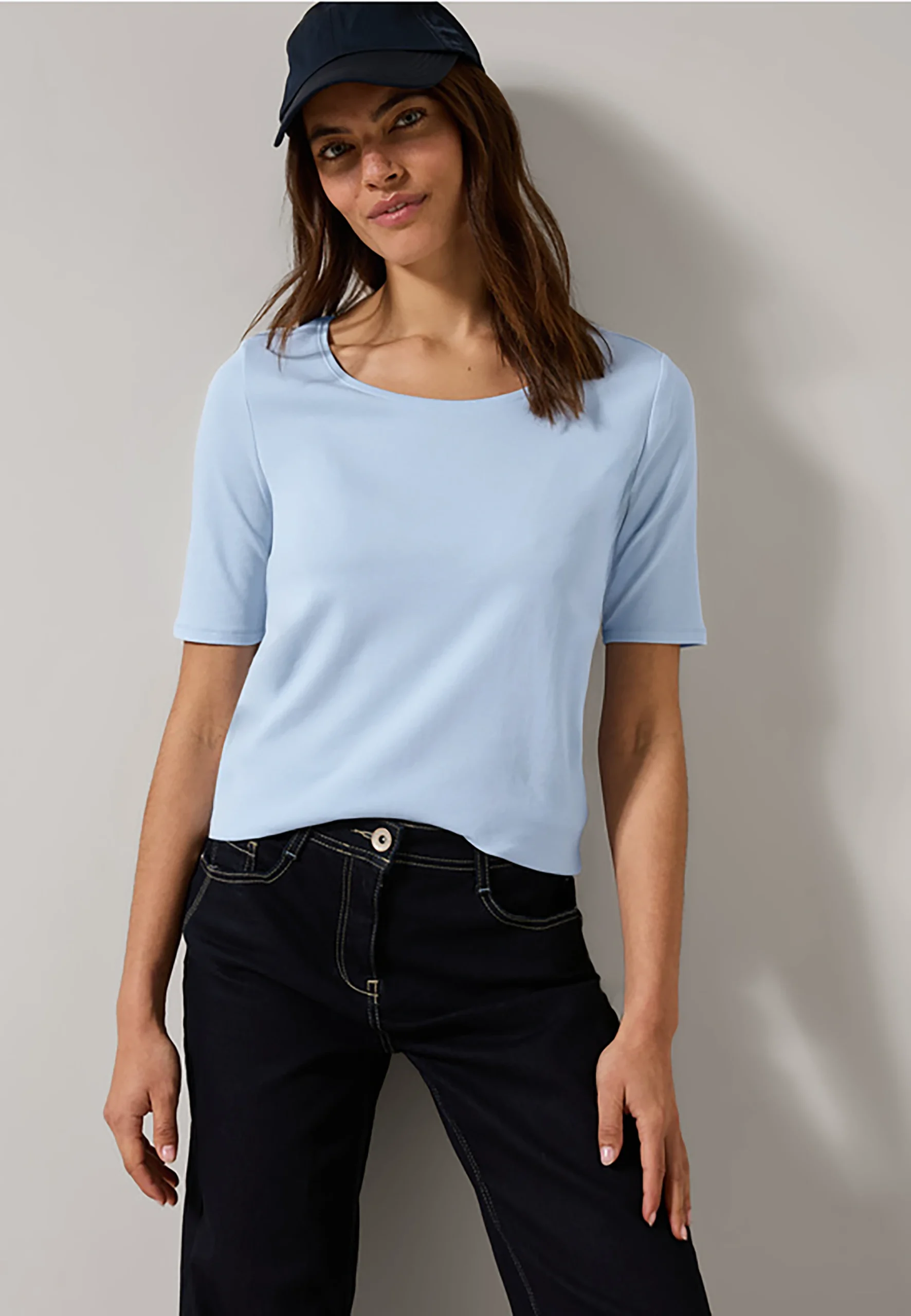 T-shirt basic Cecil in cotone tinta unita art.317515