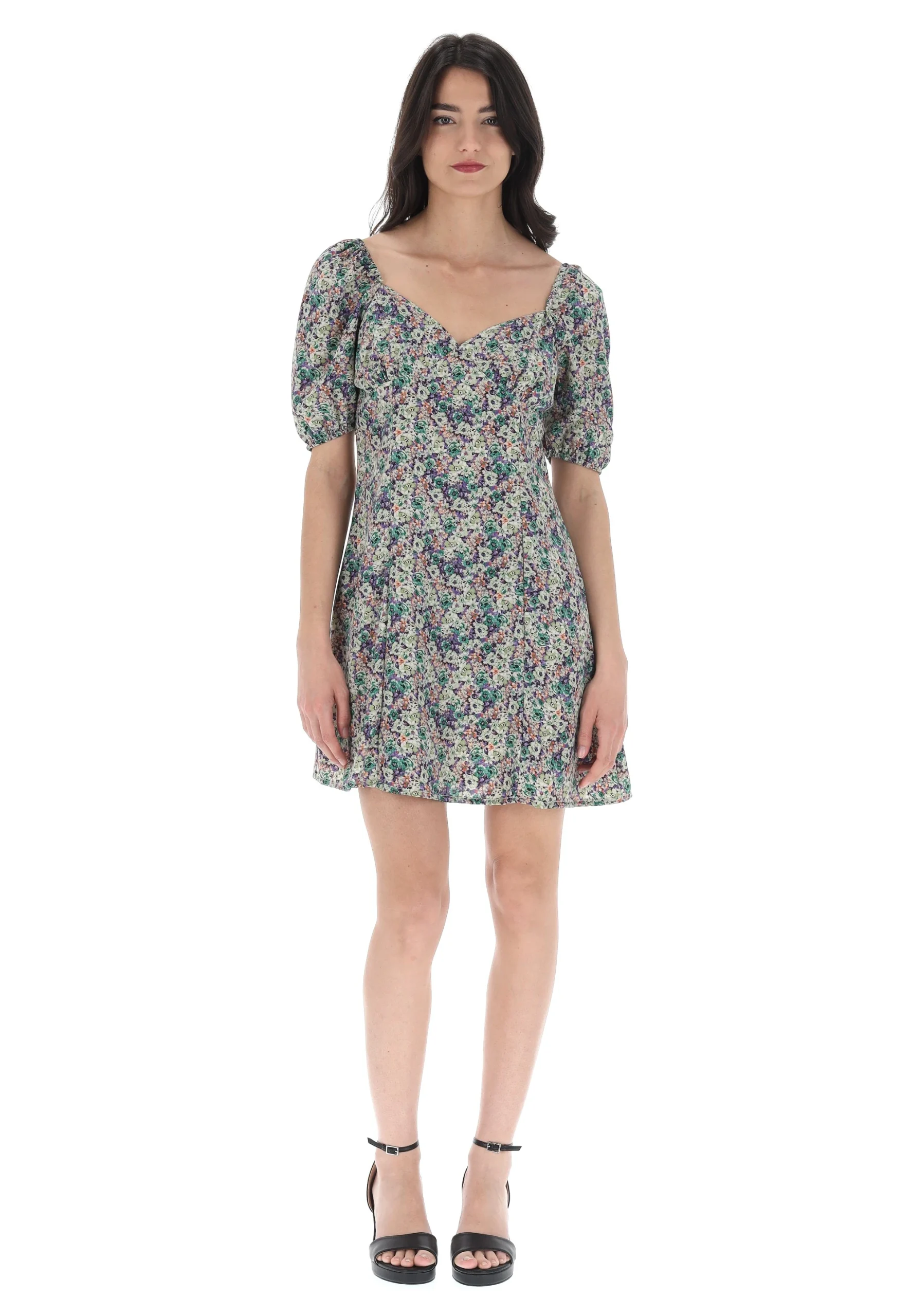 Abito corto fantasia fiori Brave Soul donna