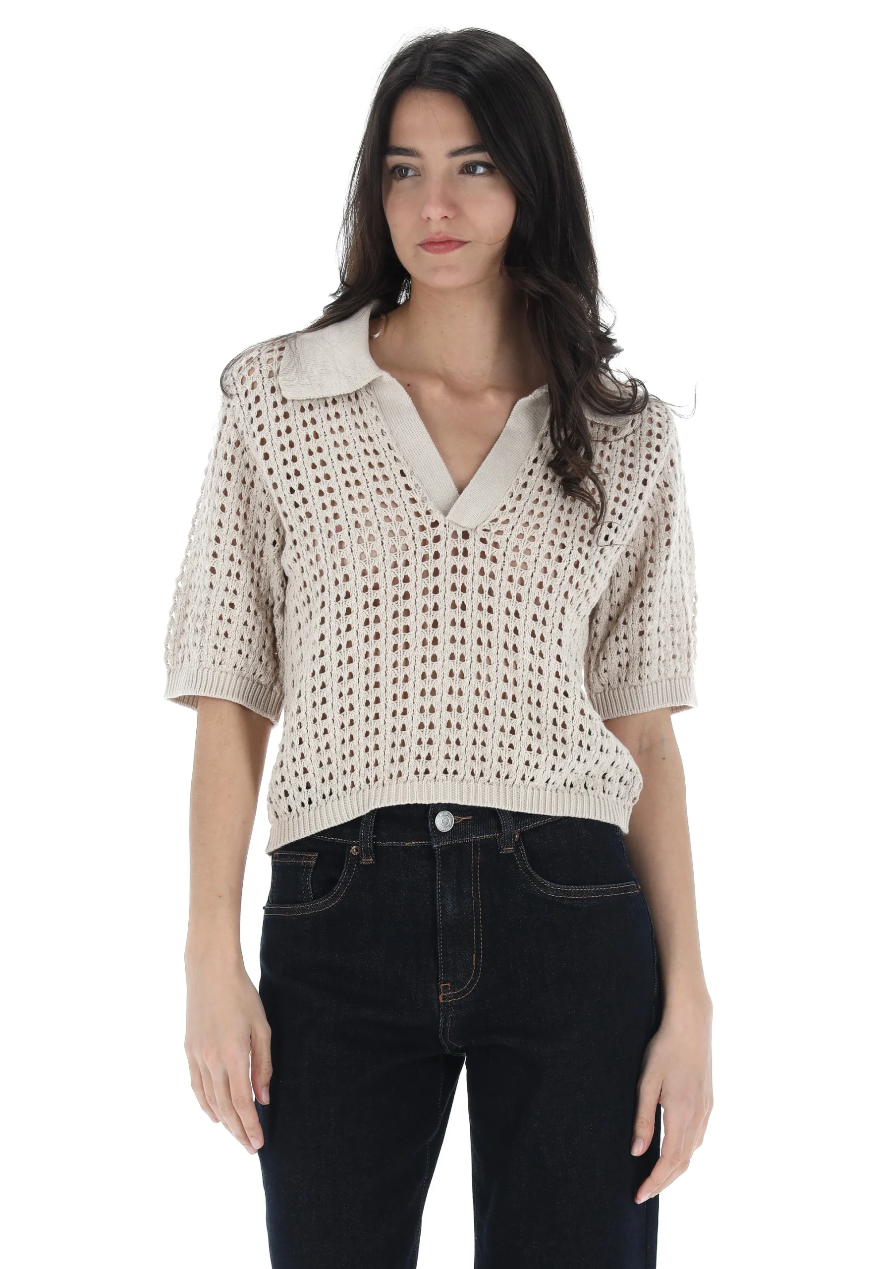 Maglia traforata in maglia Brave Soul donna