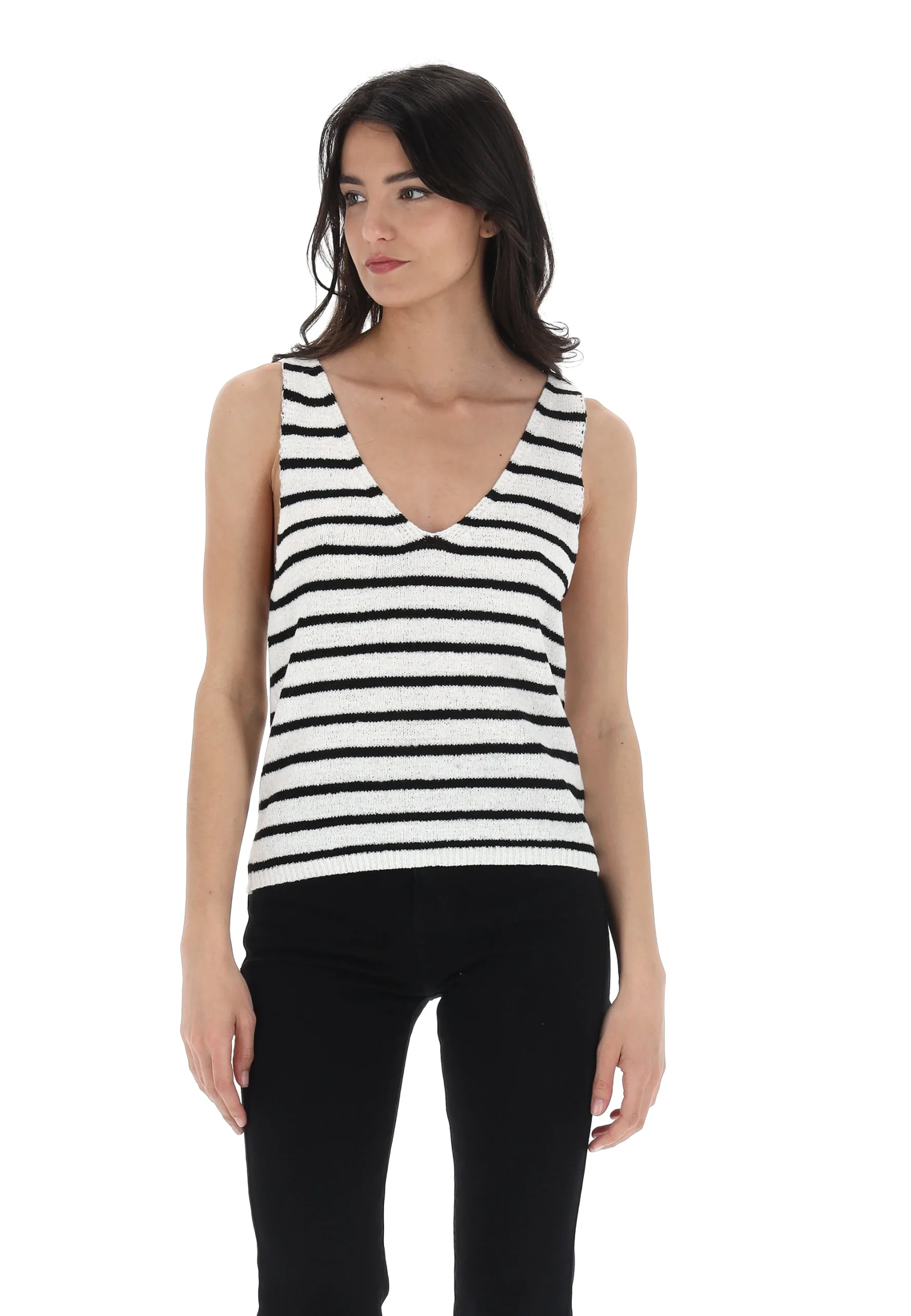 Canotta a righe Brave Soul scollo V