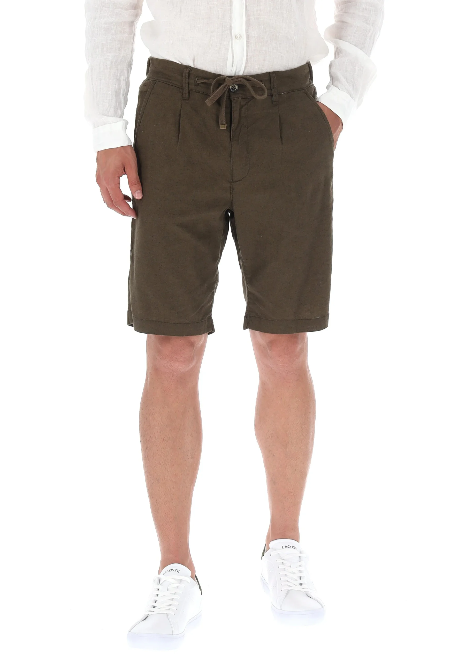 Bermuda 8.9 uomo misto lino con coulisse