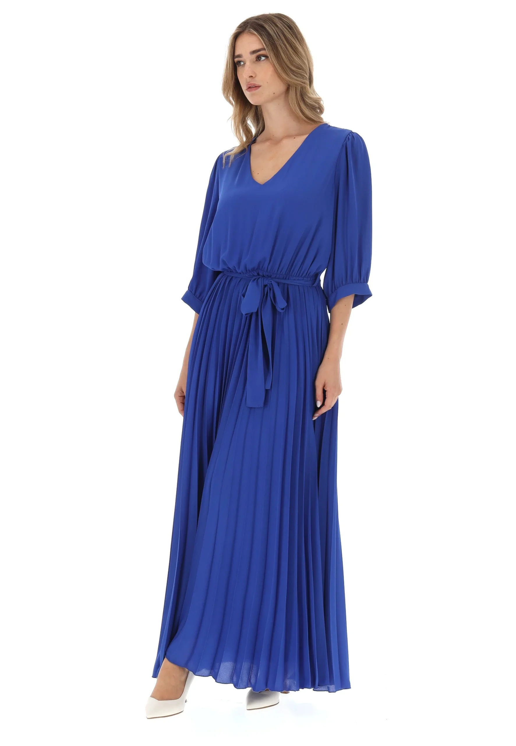 Vestito lungo con gonna plissè Lizalù donna F551XBEORLES