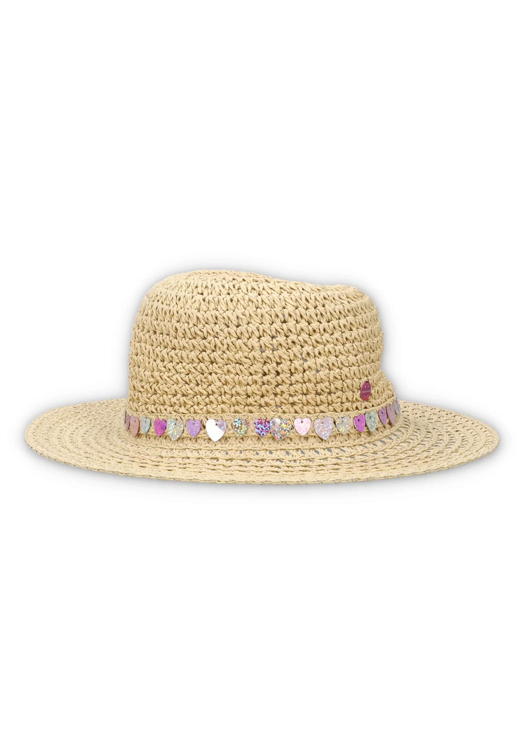 Cappello bambina Hat You in paglia con dettaglio cuori
