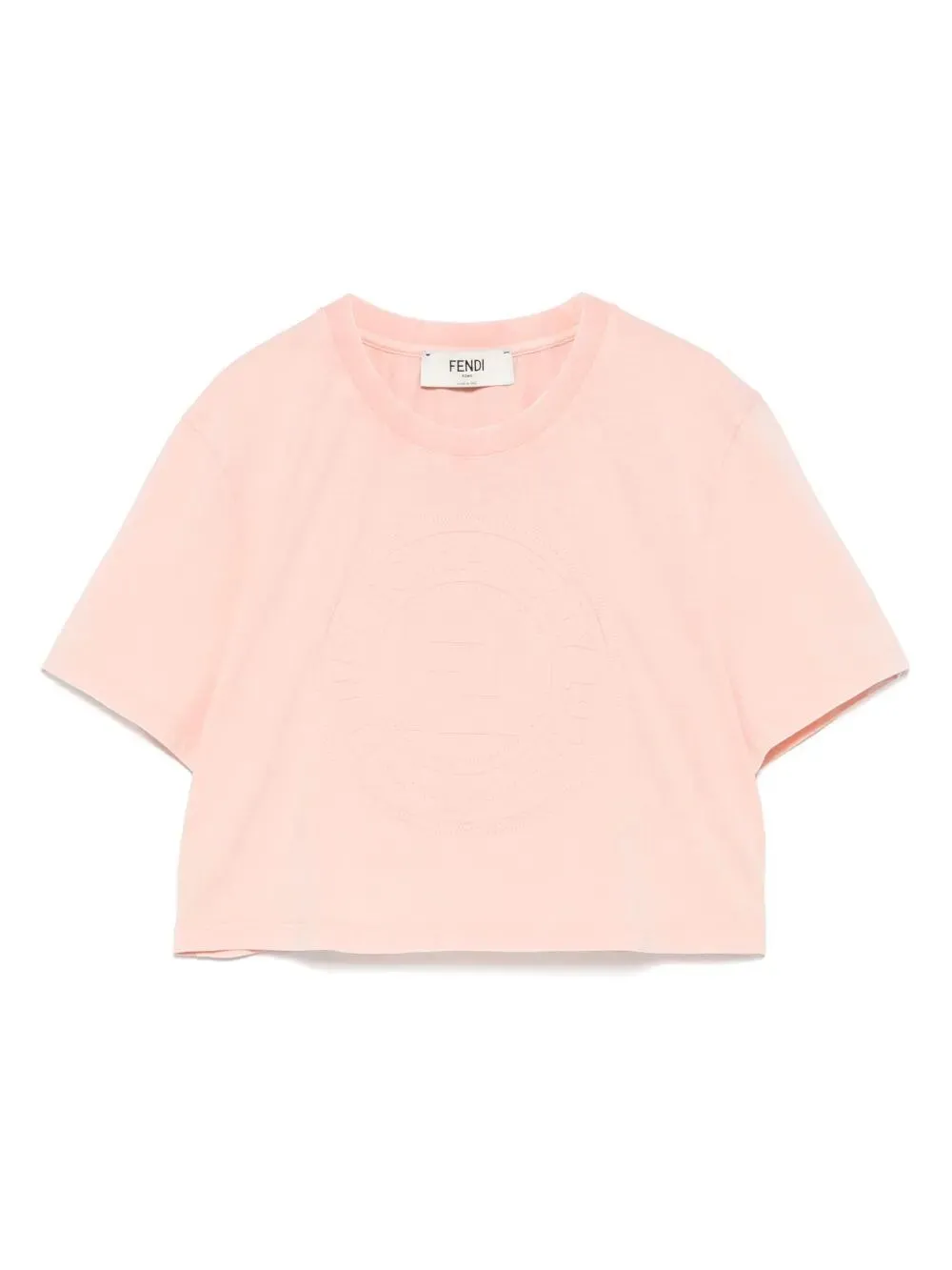 T-SHIRT CROP LOGO FENDI ROMA IN 3D