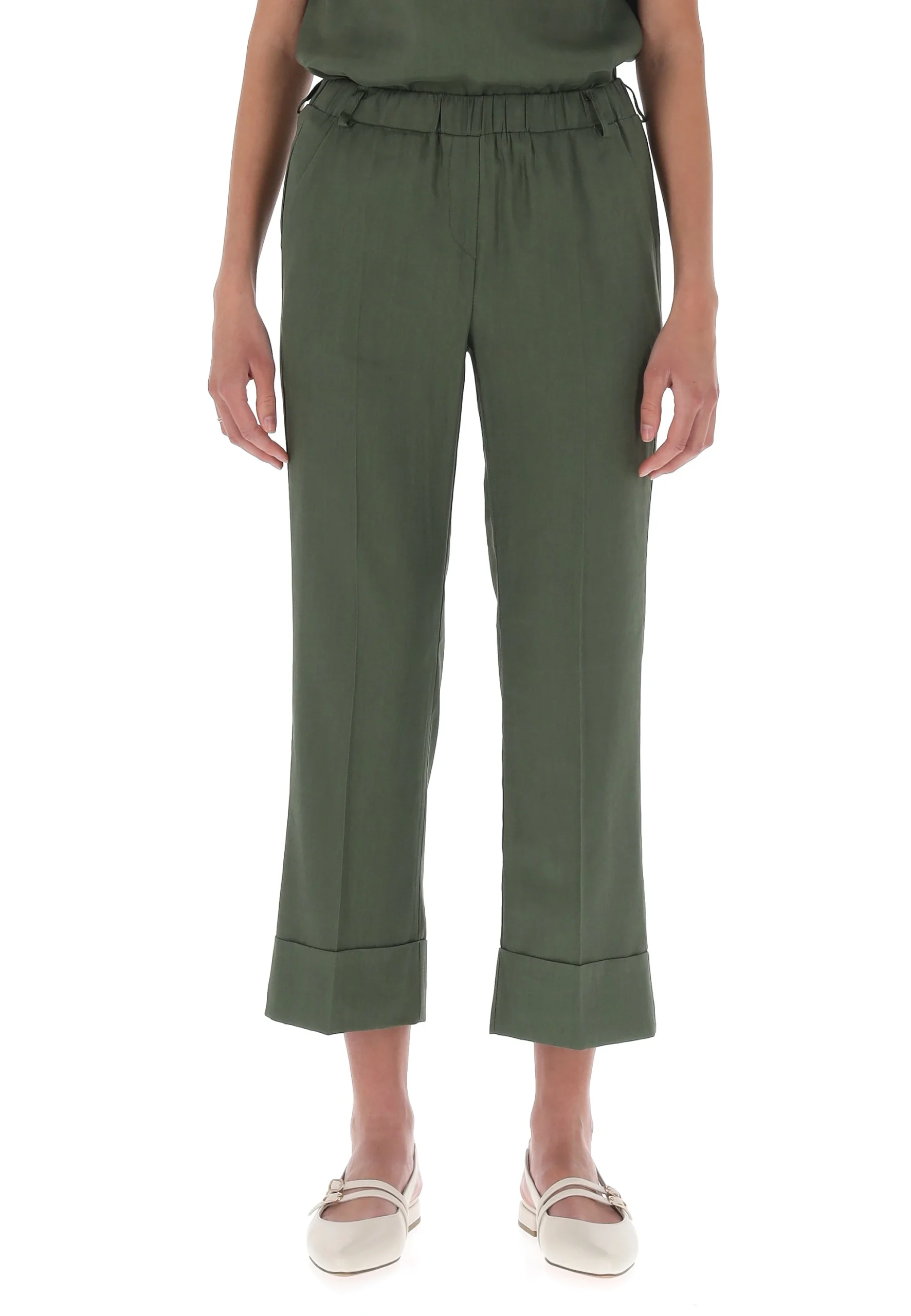 Pantalone crop in misto lino Main & Land