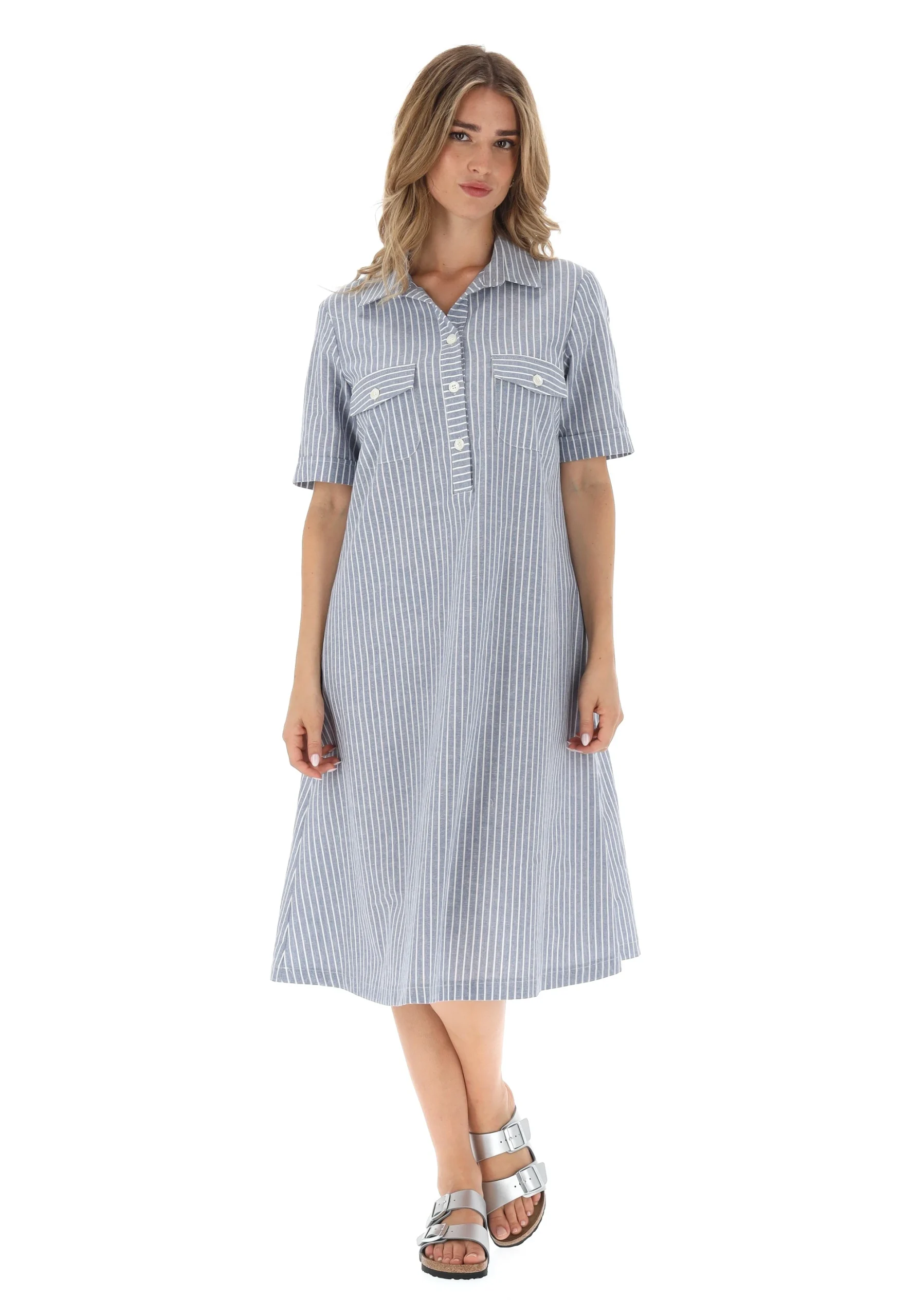 Abito da donna misto cotone Main&Land a righe