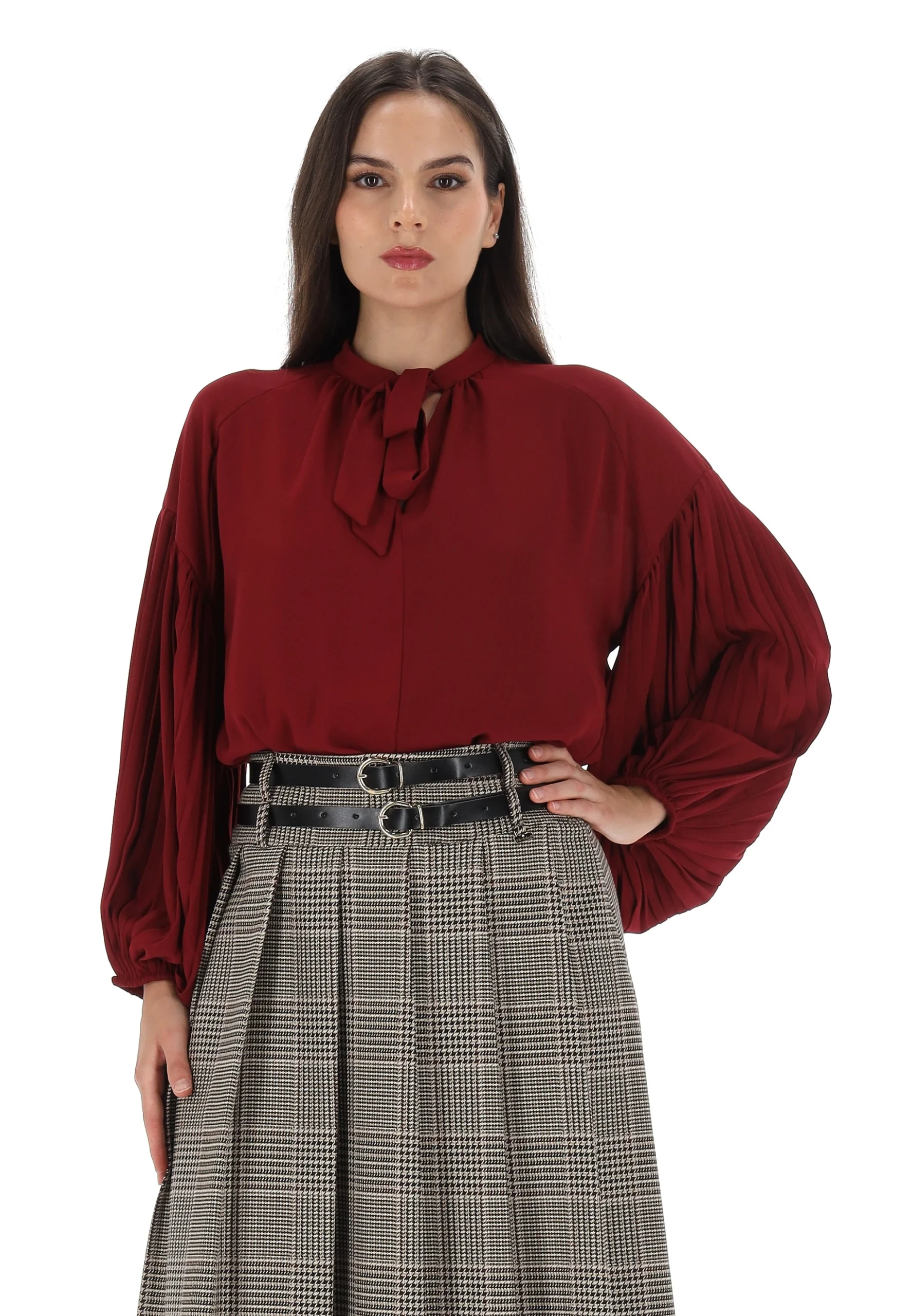 Blusa in georgette tinta unita Artigli ACBL003438