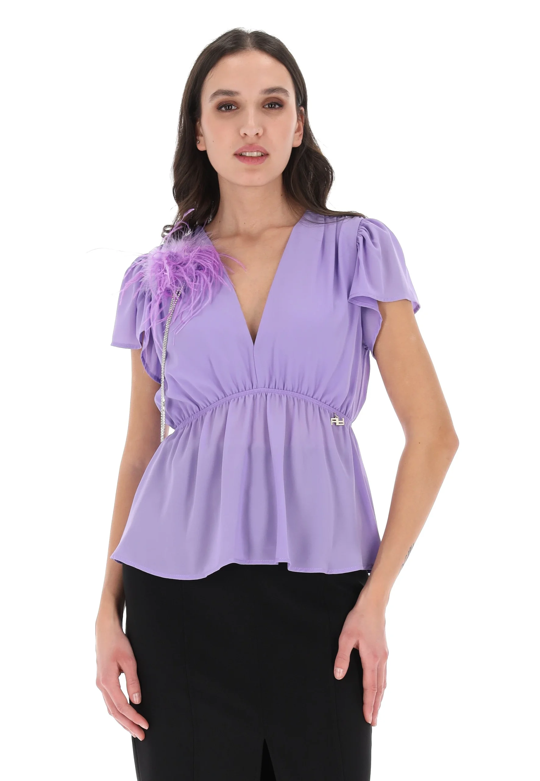 Blusa incrociata con arricciatura Artigli AC0379242 AC38016