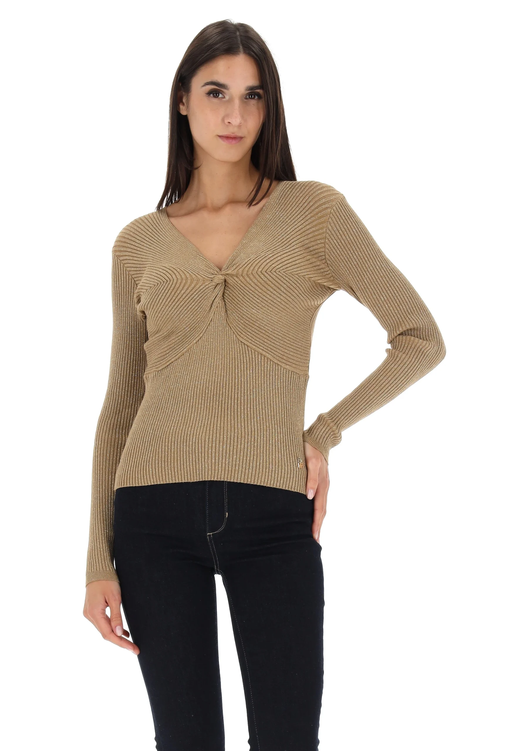 Maglia Artigli a costine filo lurex con incrocio sul davanti MA000110