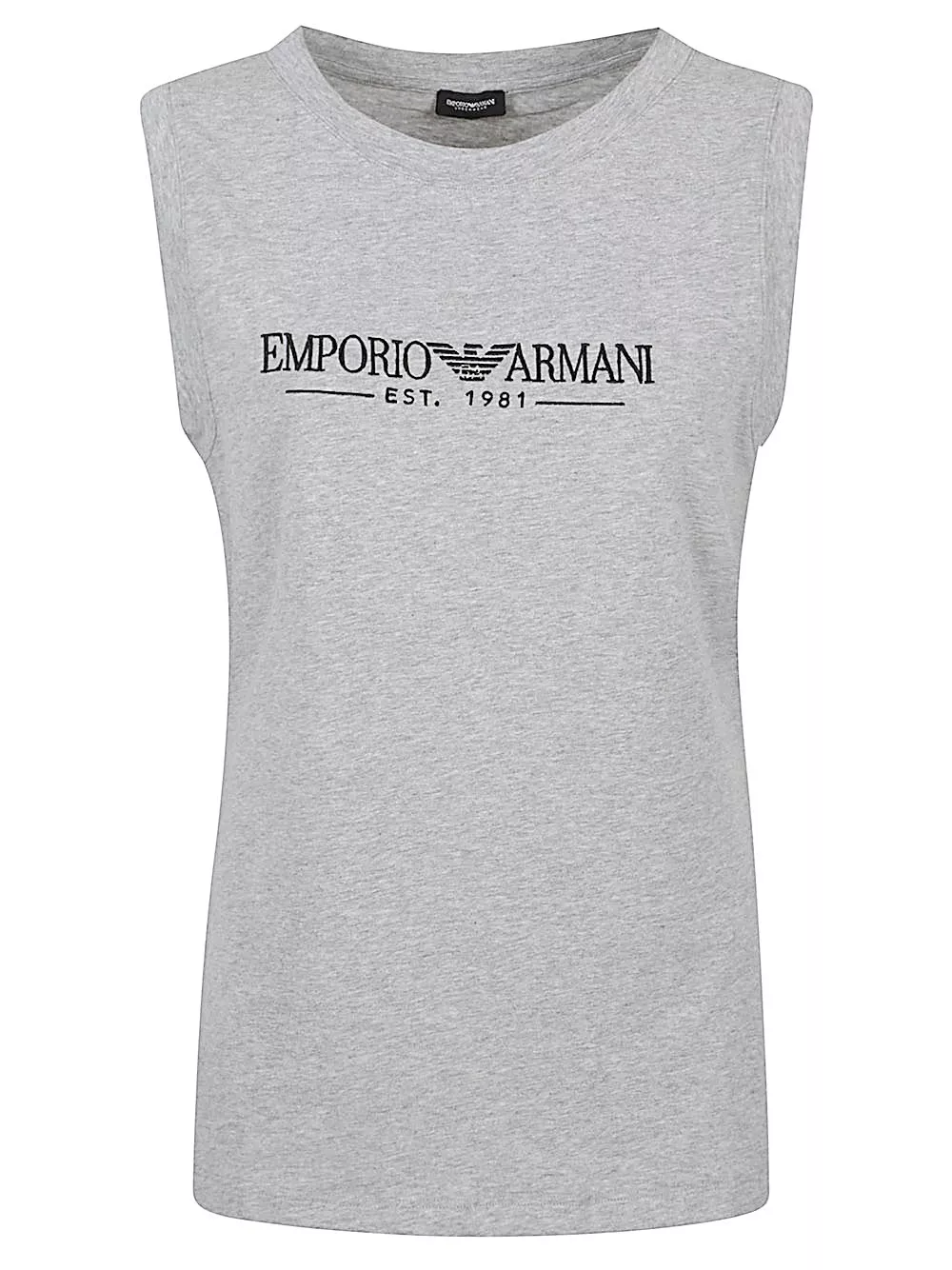 Top in cotone con logo di Emporio armani