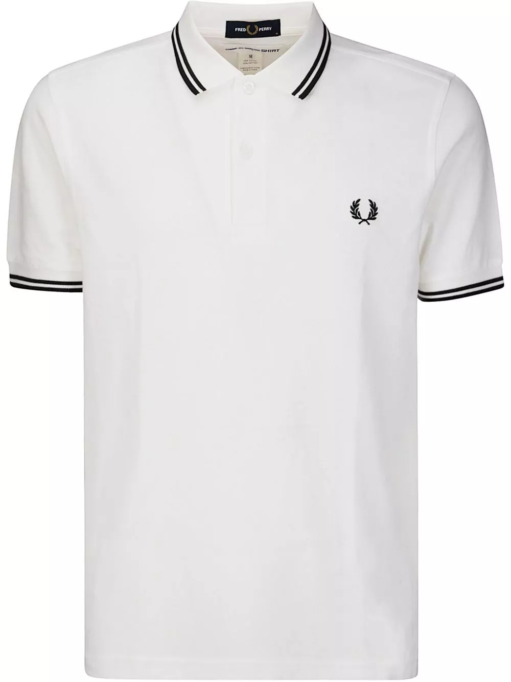 X fred perry polo con bordo a righe di Comme des garçons shirt
