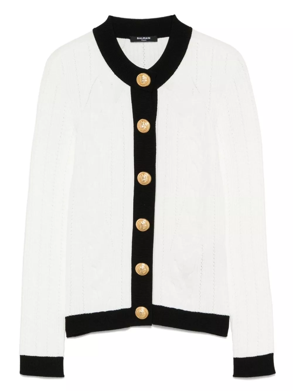 Cardigan girocollo a coste di Balmain