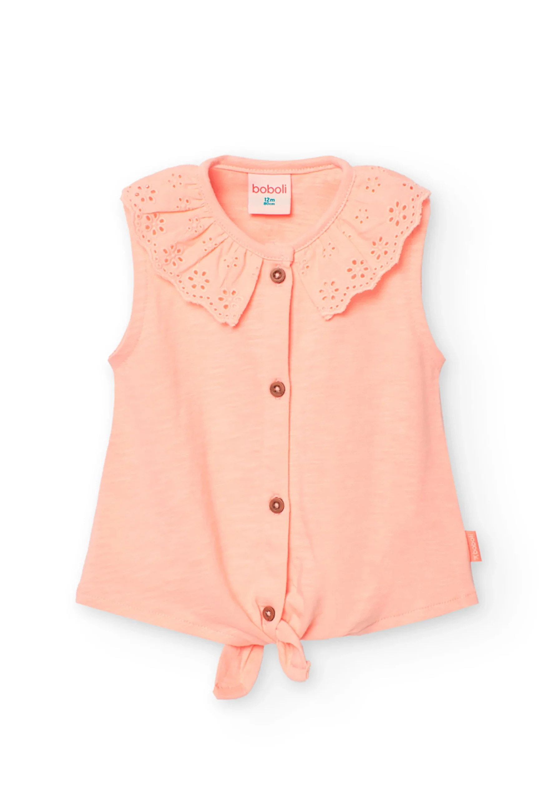 Camicetta Boboli bimba con colletto in sangallo art.231129