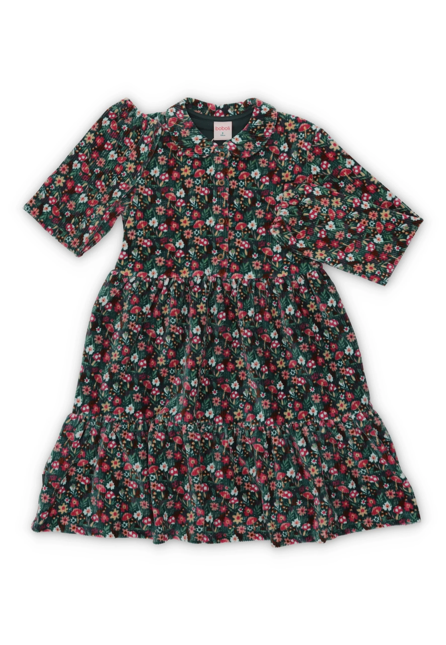 Abitino a costine in ciniglia Boboli floreale art.232030