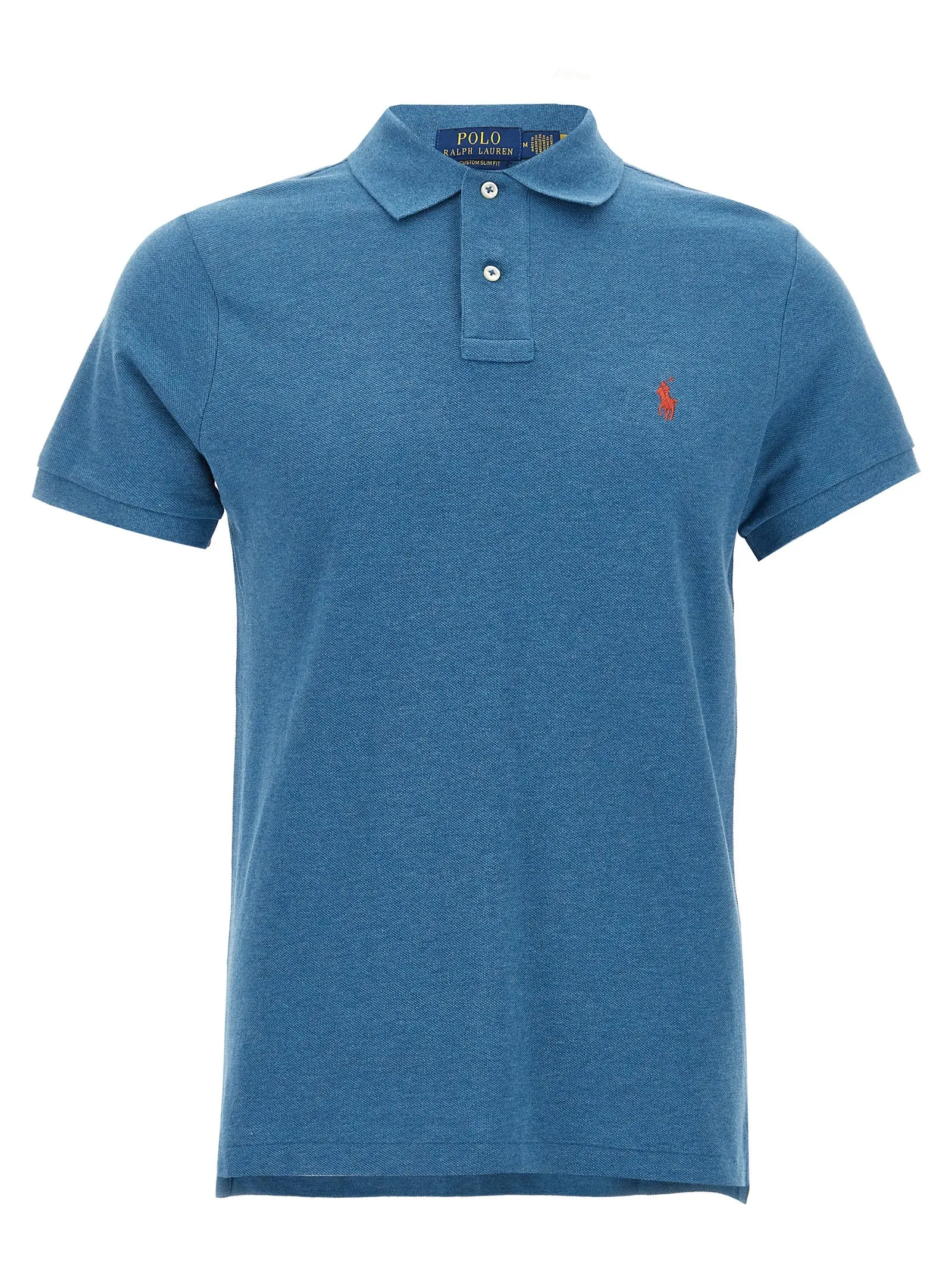 Logo Embroidery Shirt Polo Blu