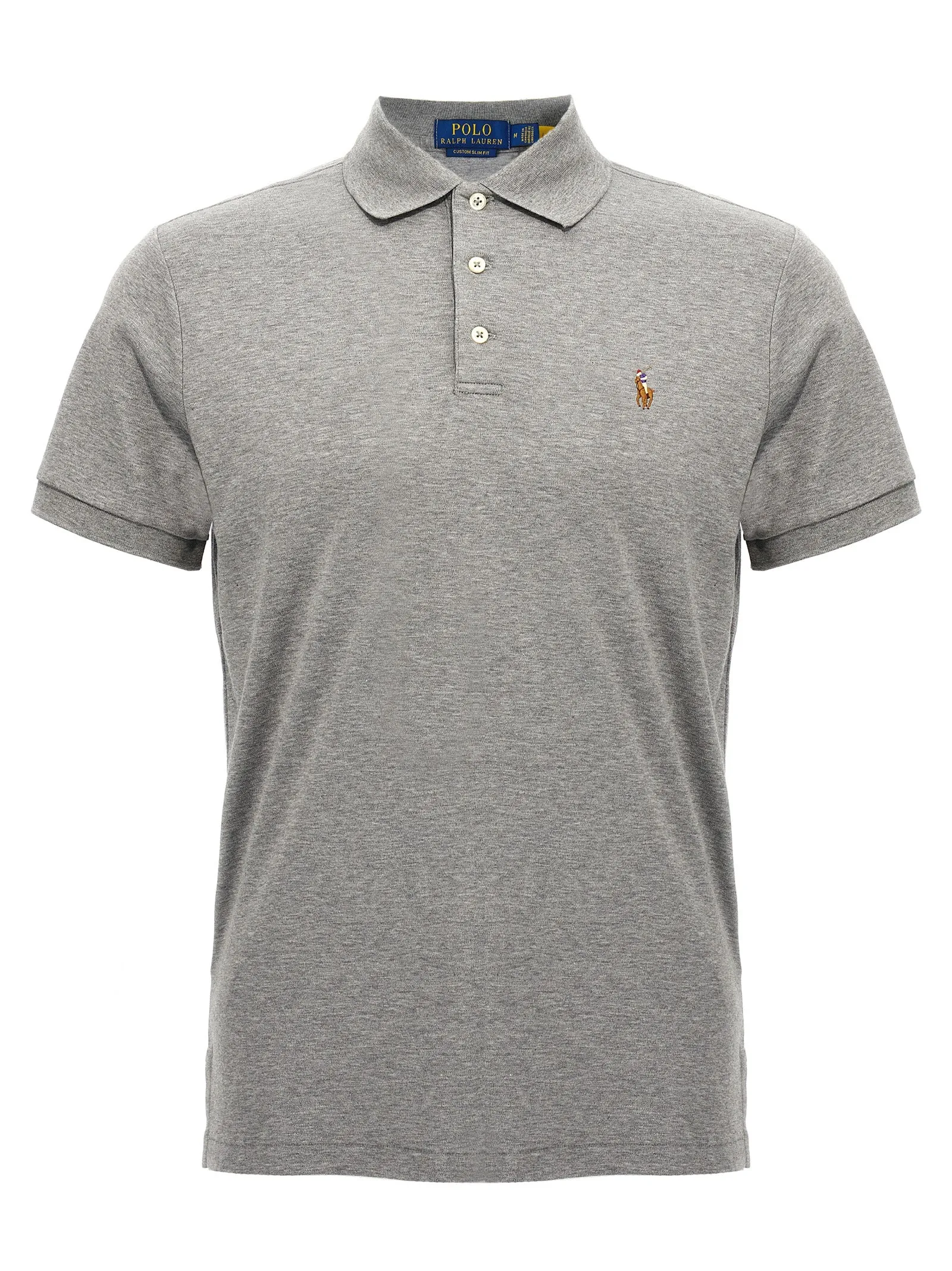 Logo Embroidery Shirt Polo Grigio